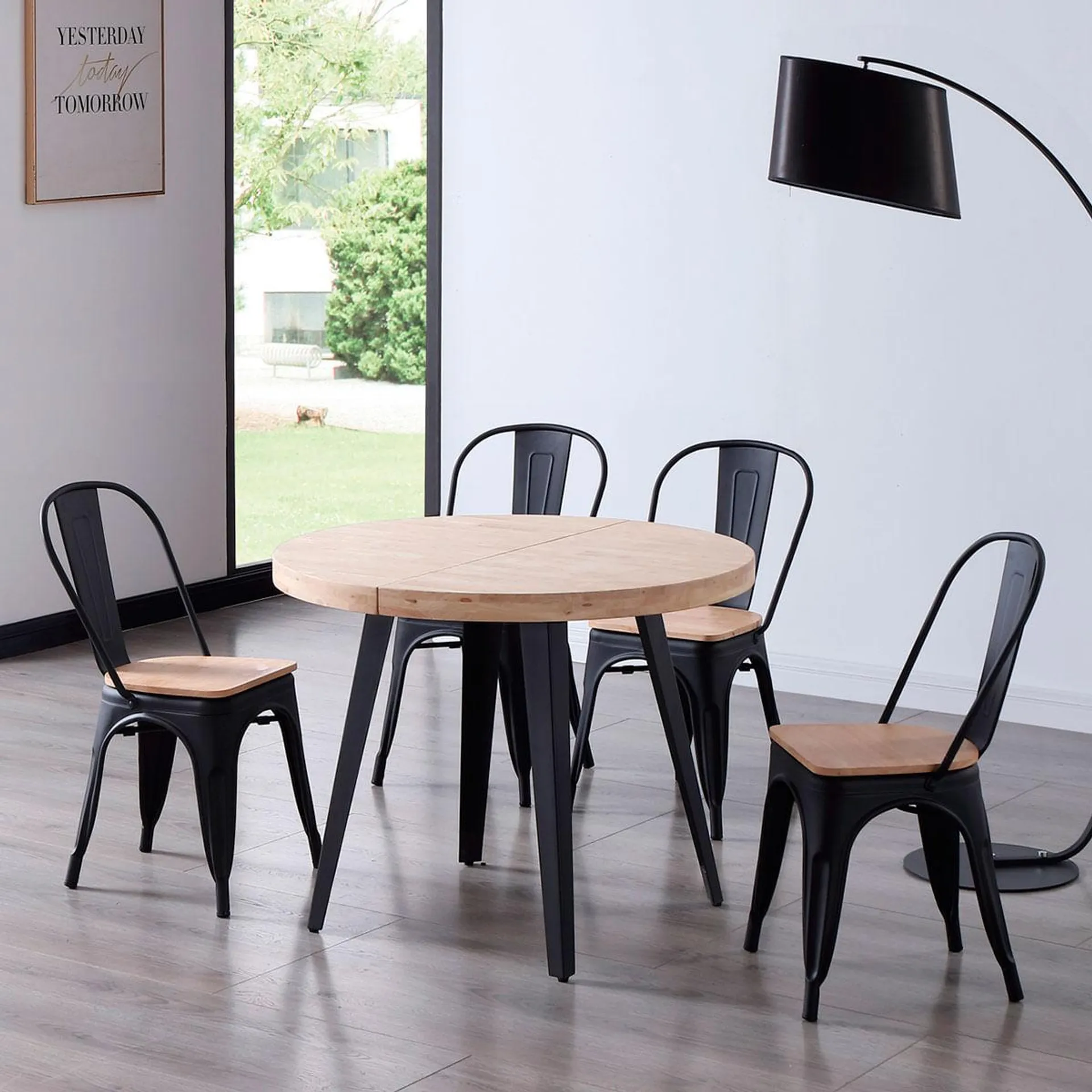 Mesa de comedor Berg extensible forma redonda