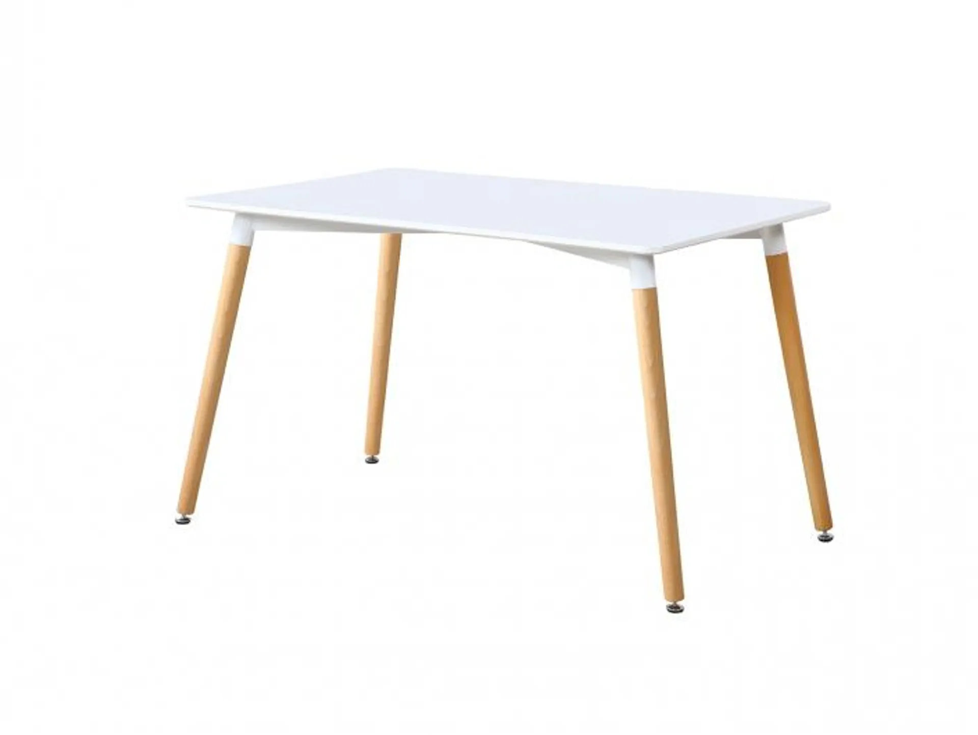 Mesa de comedor fija de 120 cm color blanco-haya