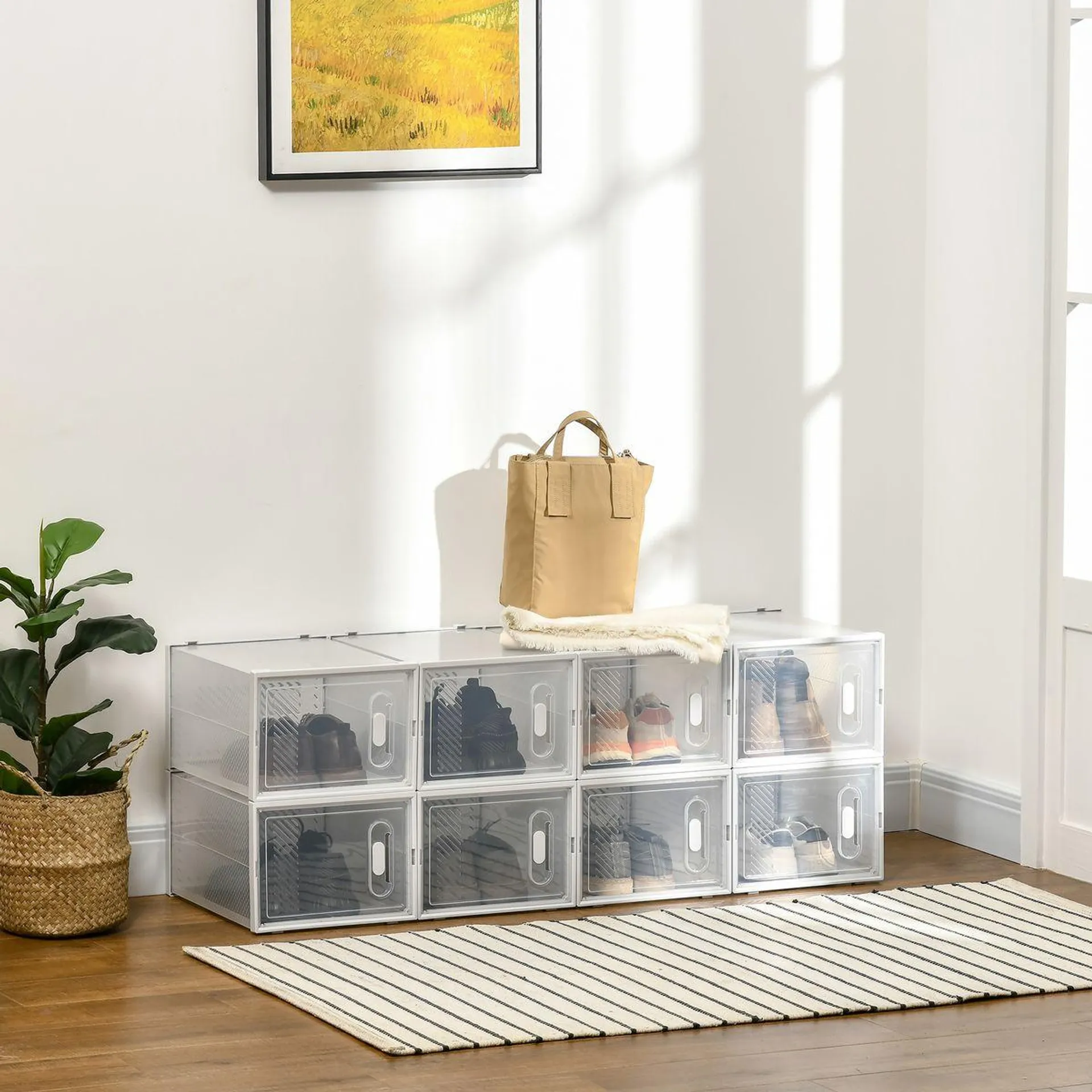 Pack de 8 cajas organizativas Homcom modulares 21x28x36 cm