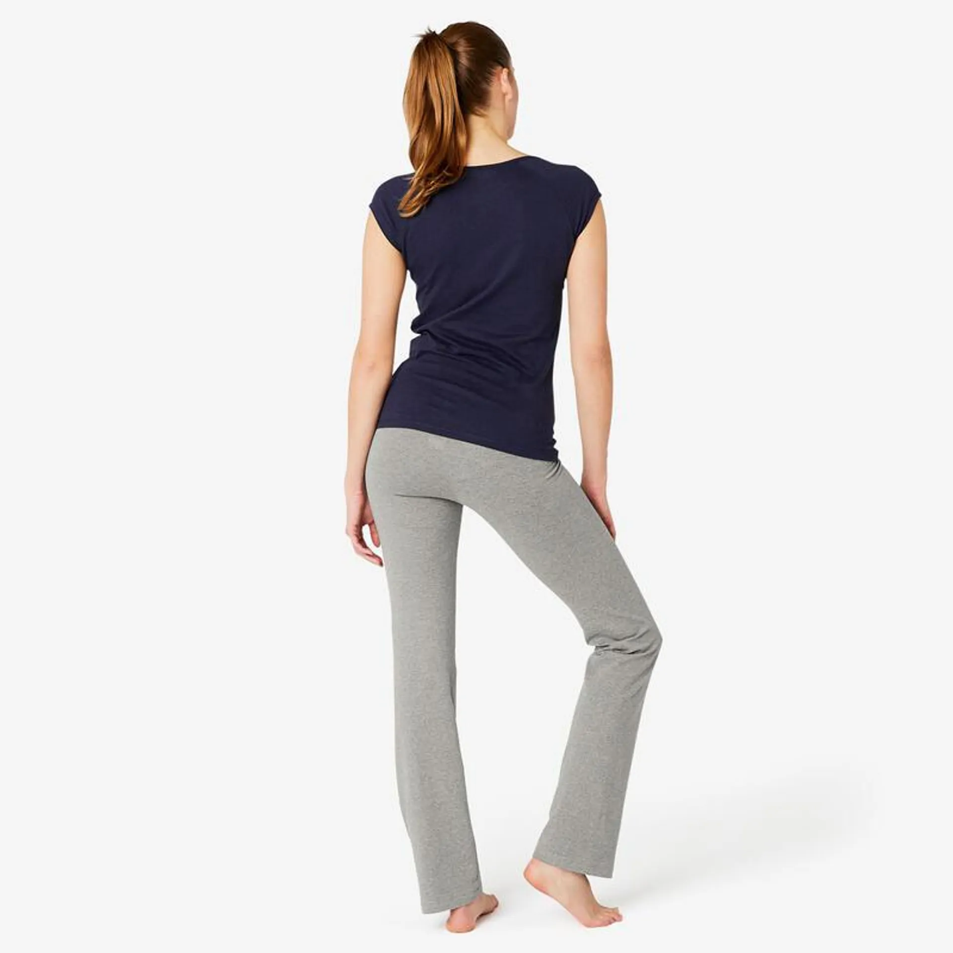 Mallas Leggings pilates rectos fit+ 500 Mujer Nyamba gris