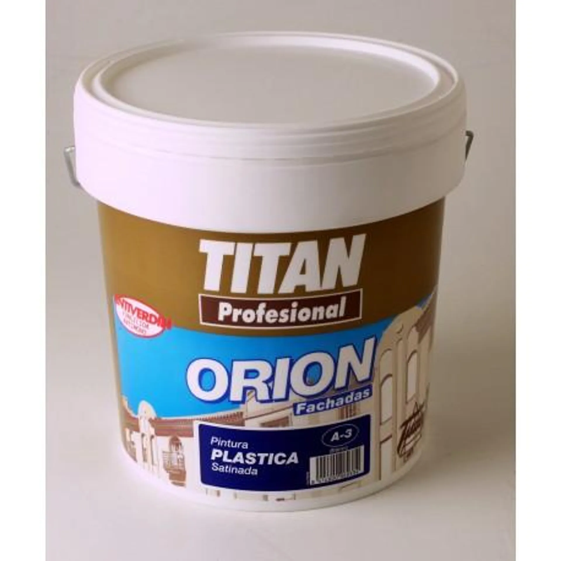 TITAN PINTURA PLASTICA SATINADA A3. INTERIOR - EXTERIOR. 15L. BLANCA. ANTIMOHO-ANTIVERDIN.