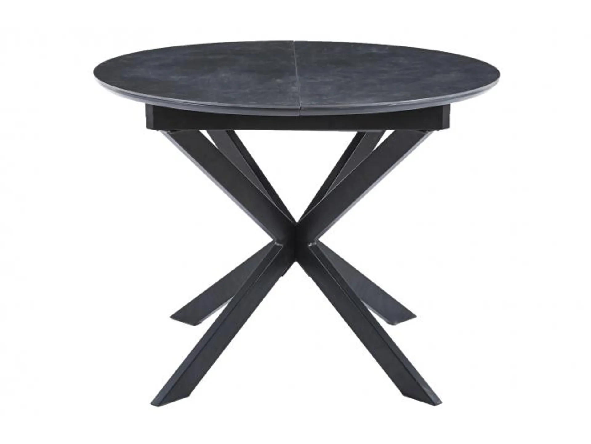 Mesa comedor redonda extensible de 100 cm color ceramic negro-negro