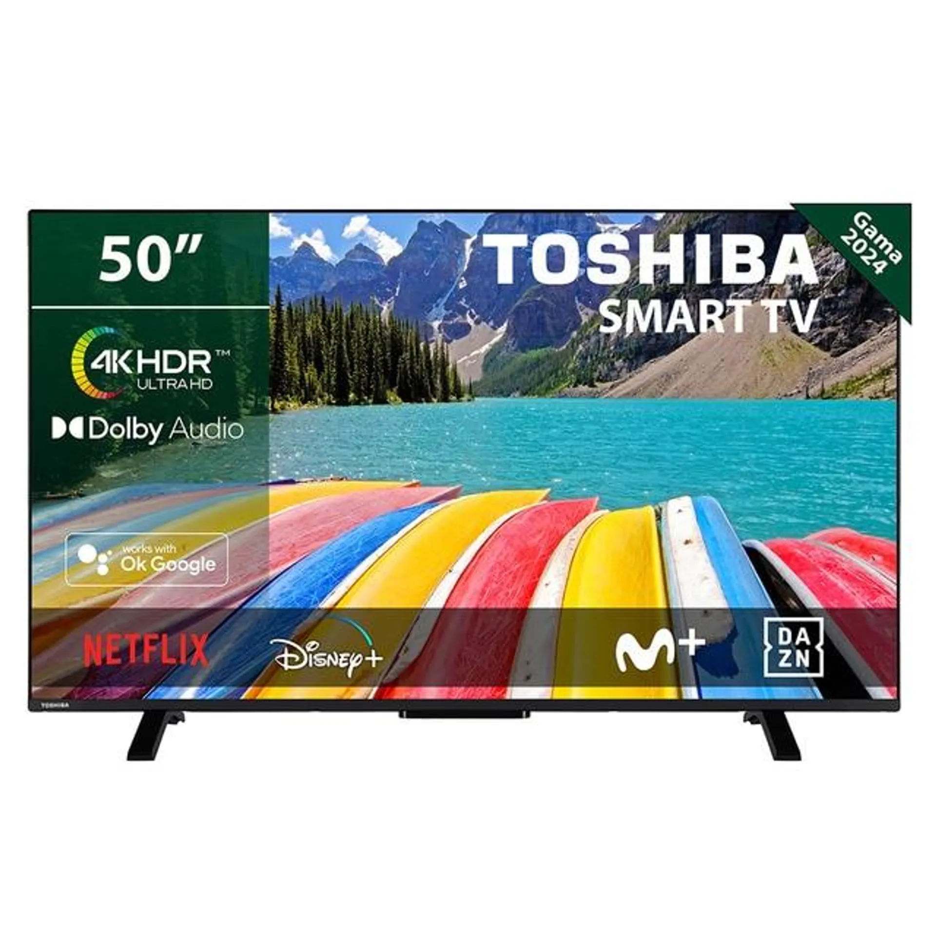 TV LED 126 cm (50") Toshiba 50UV2363DG, 4K UHD, HDR10 y Micro Dimming, Smart TV, Sonido Dolby Audio