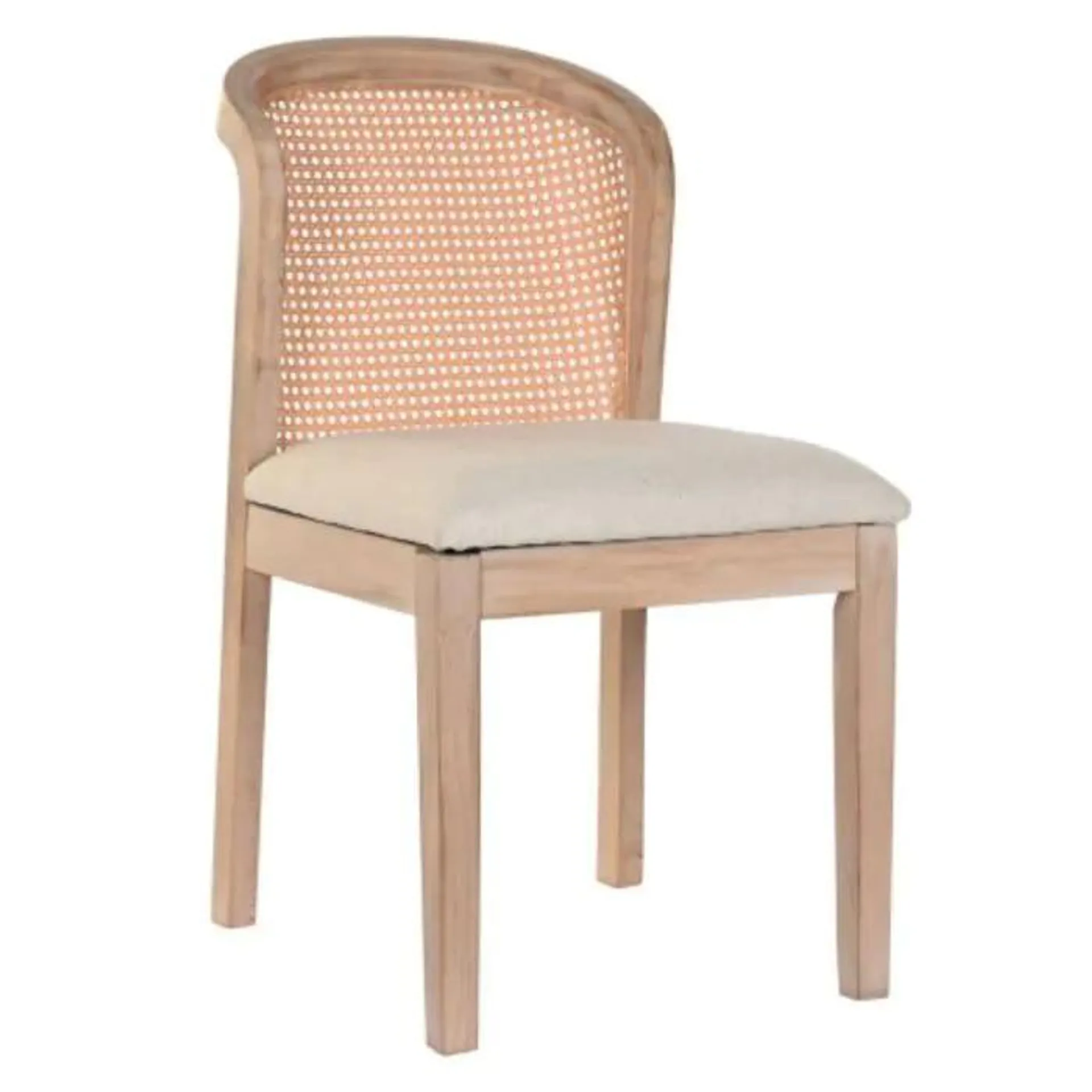 Silla de Comedor de Madera de Abeto y Asiento Tapizado MB-203402