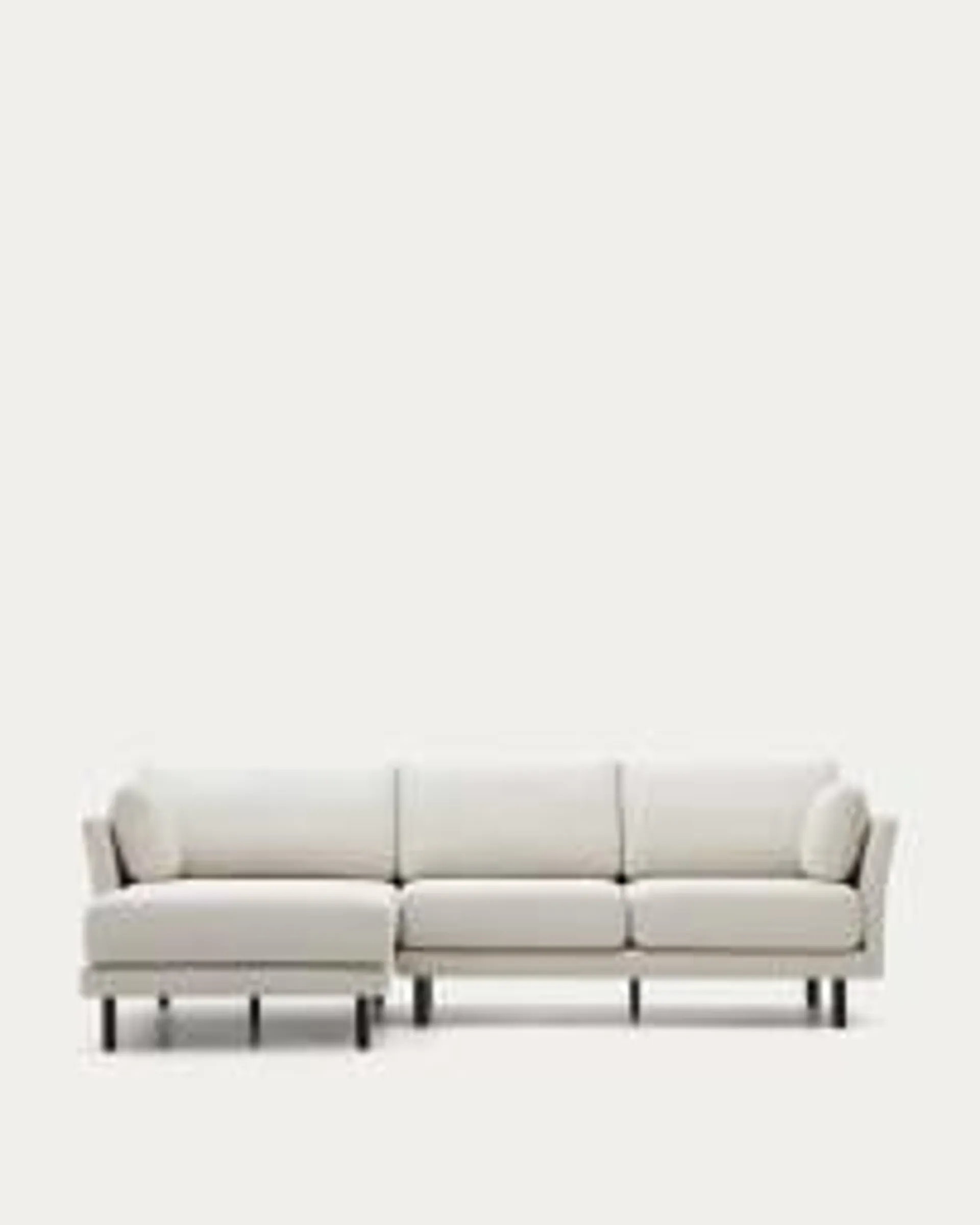 Sofá Gilma 3 plazas chenilla chaise longue derecho/izquierdo perla y patas natural 260 cm