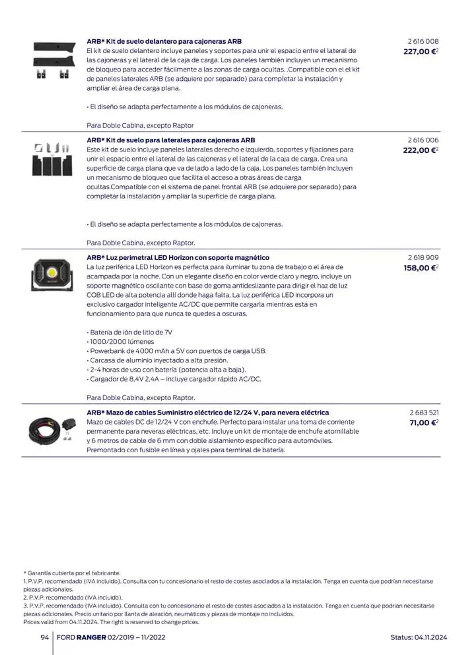 Catálogo de Ford de accesorios Ford Ranger 13 de noviembre al 13 de noviembre 2025 - Página 94