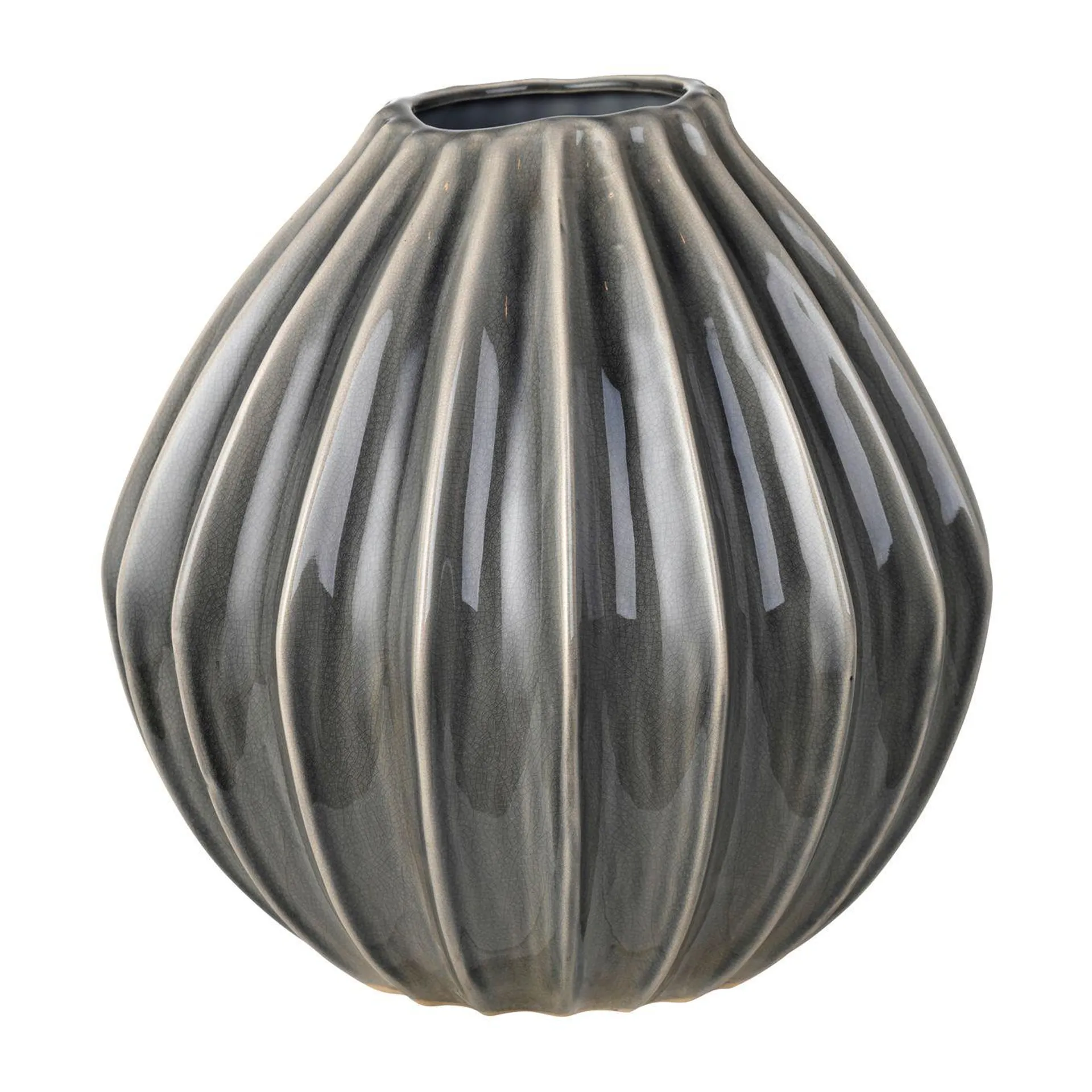 Wide vase smoked pearl