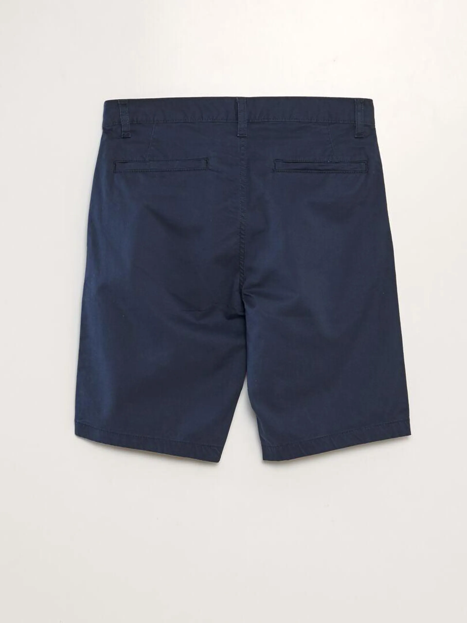 Bermudas lisas tipo chino - azul