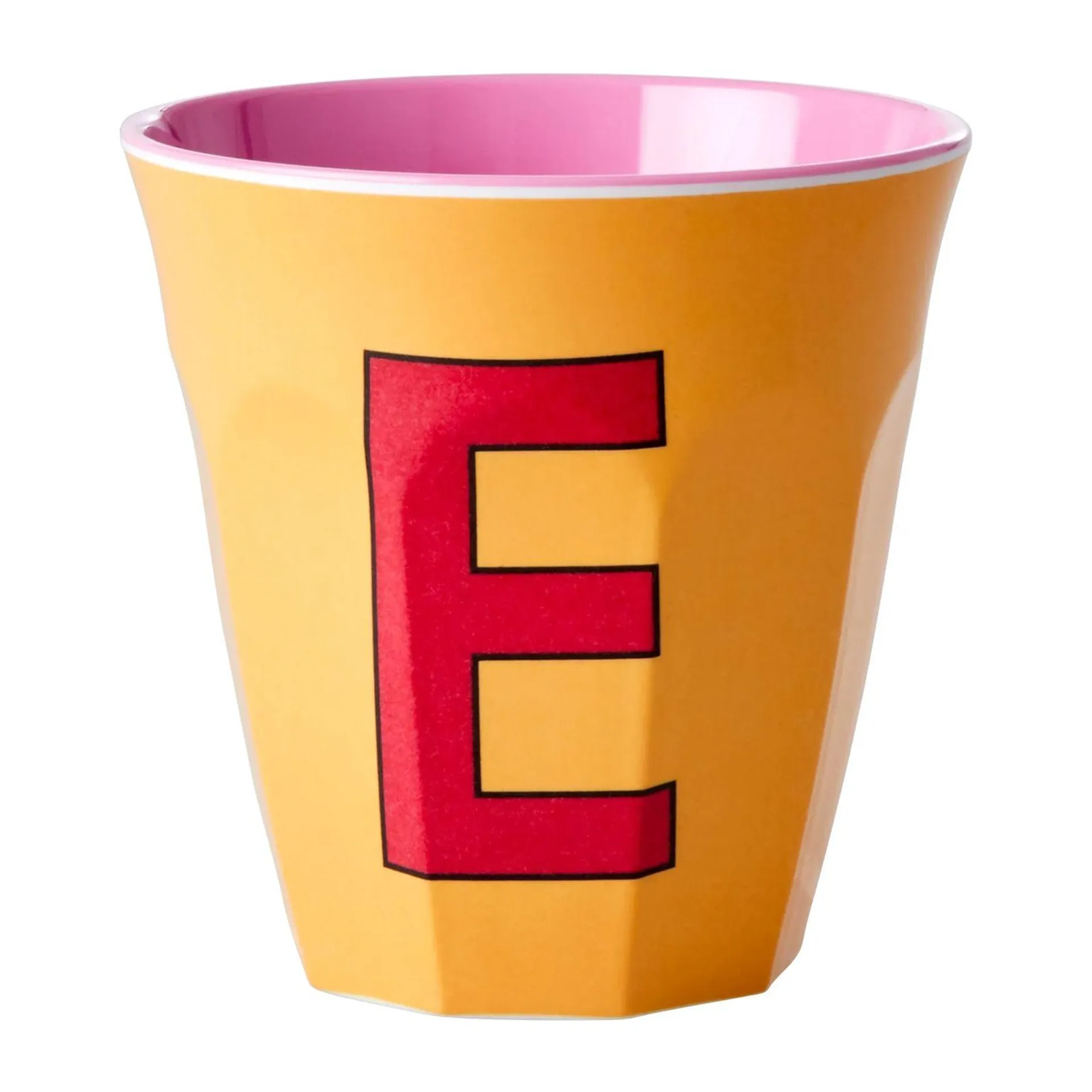 Taza melamina Rice mediana letra E 30 cl Apricot