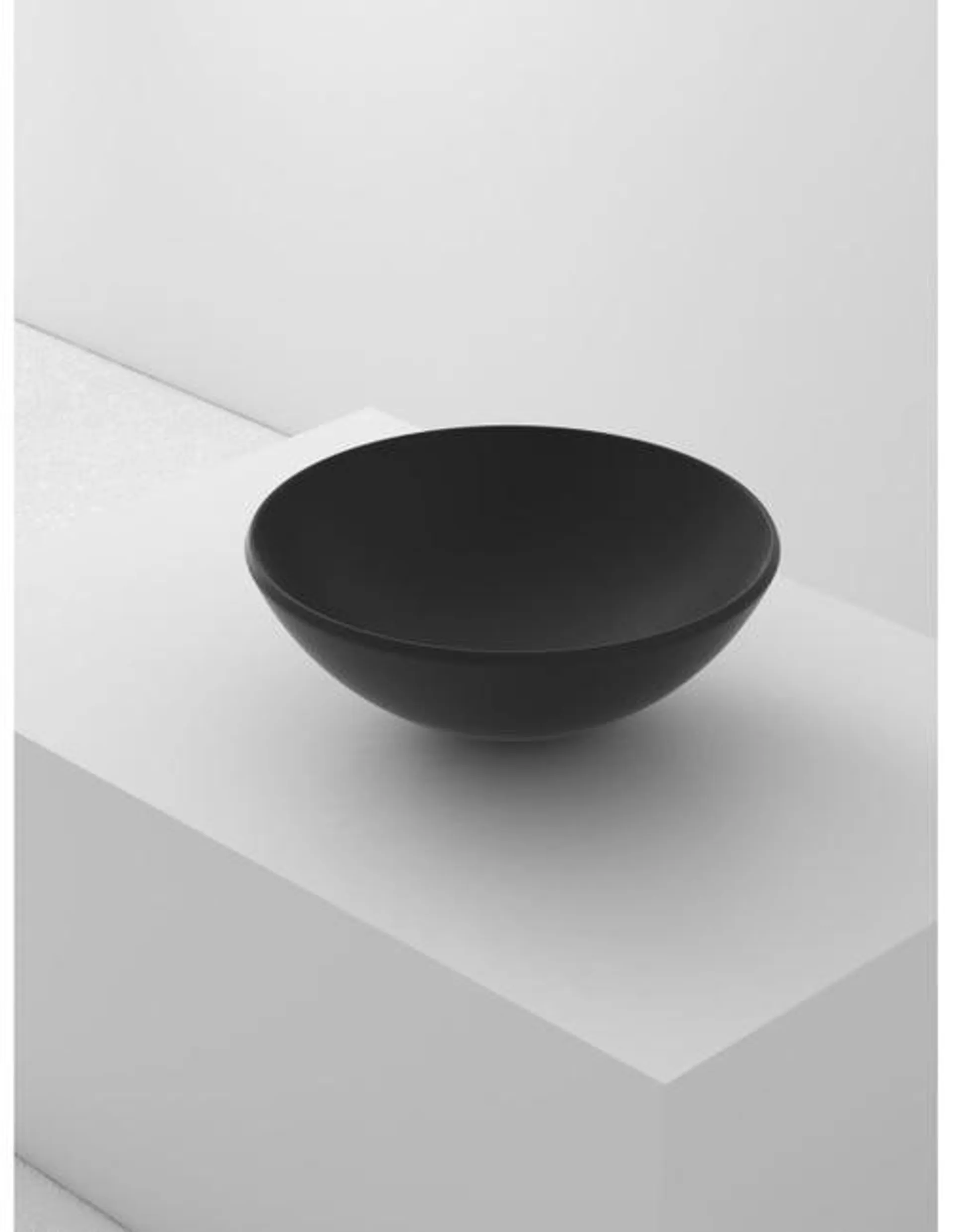 Lavabo Sobre Encimera - Cristal - Forma Circular - 38 x 38 x 14 cm - Color Negro Mate SCRBOL 2.0 Ver detalles del producto