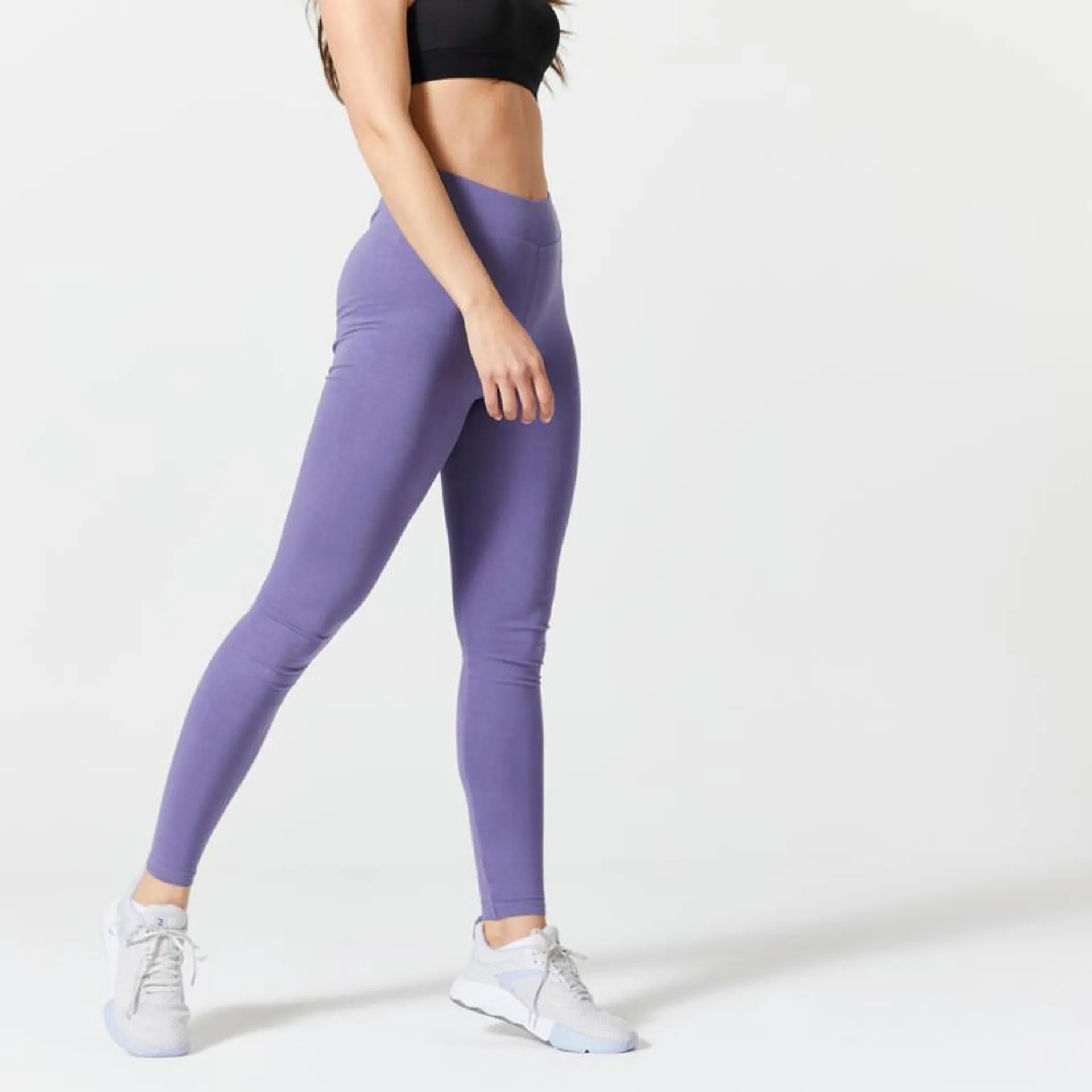 Leggings Fitness Fit+ 500 Mujer Violeta Slim