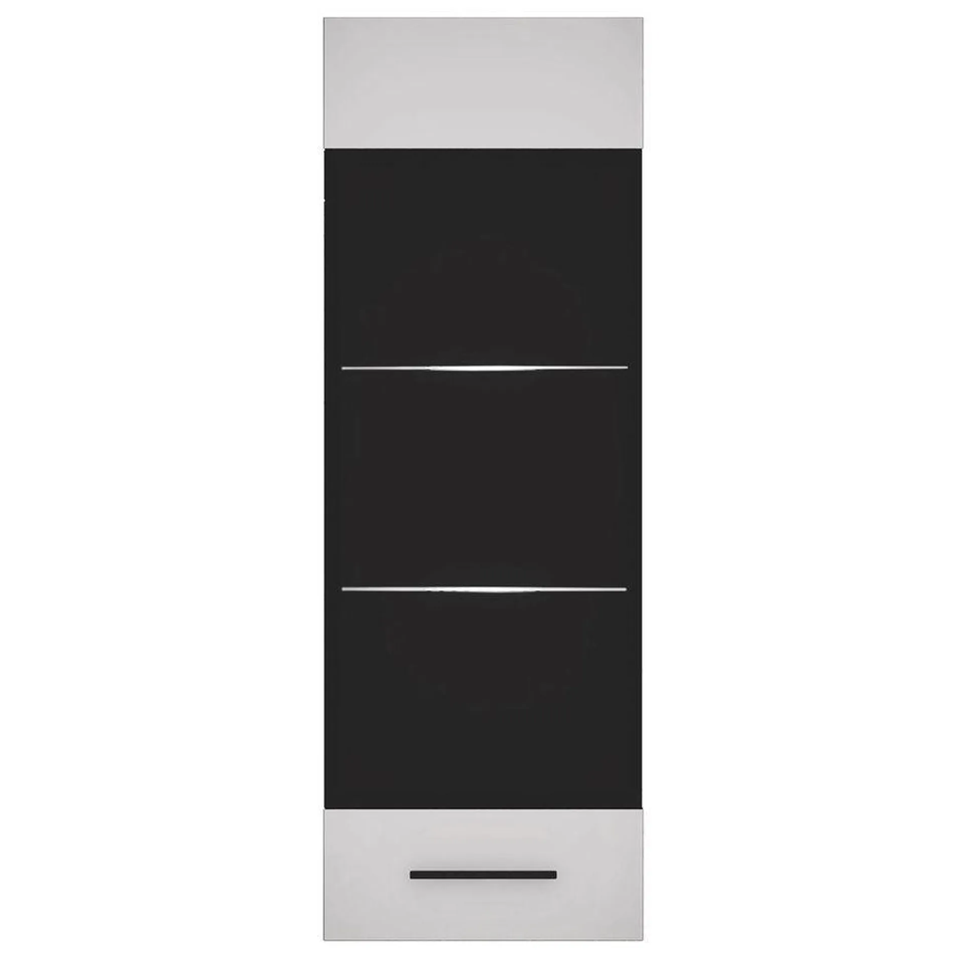 Estantería con puerta de cristal Biancom L38xH110cm Blanco alto brillo