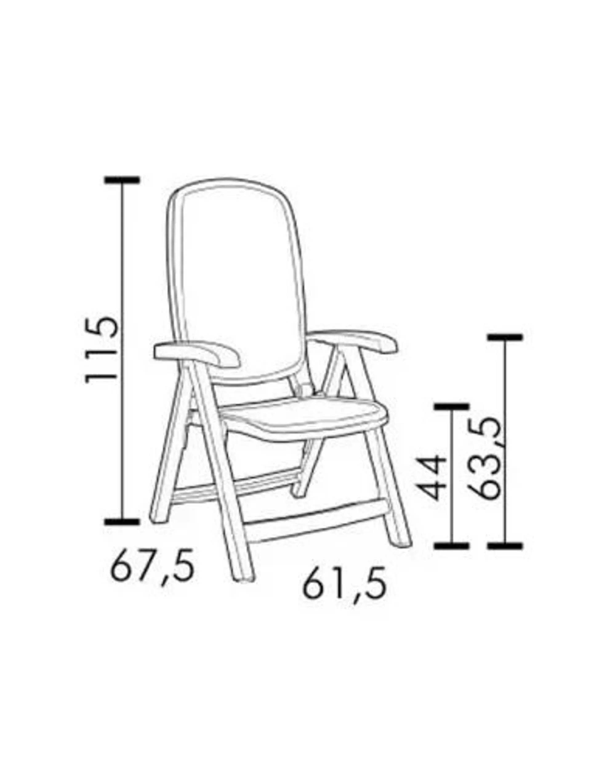 Sillón multiposición Nardi Delta Blanco / Tórtora