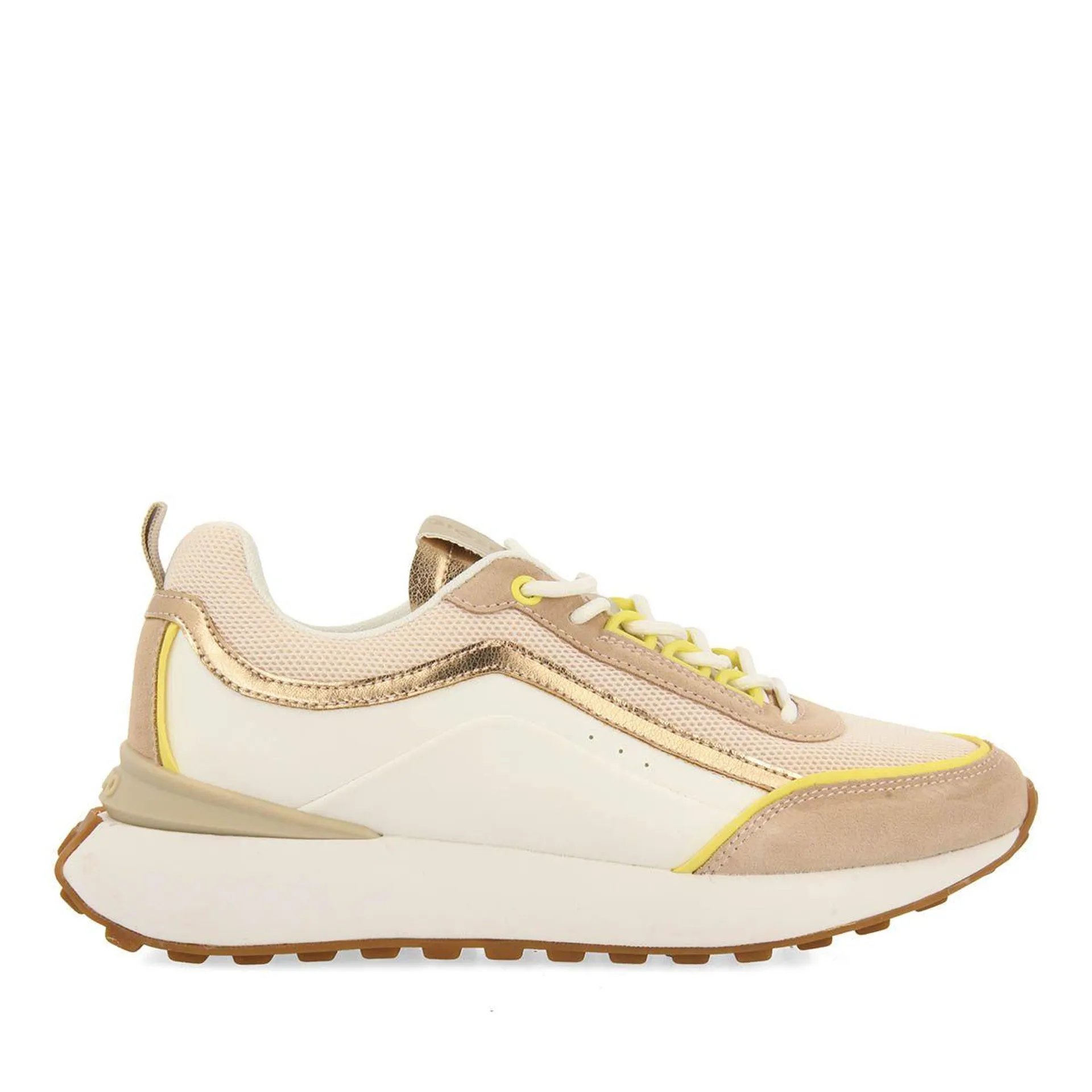 WHITE SNEAKERS WITH NUDE DETAILS FOR WOMEN BALLAGAT