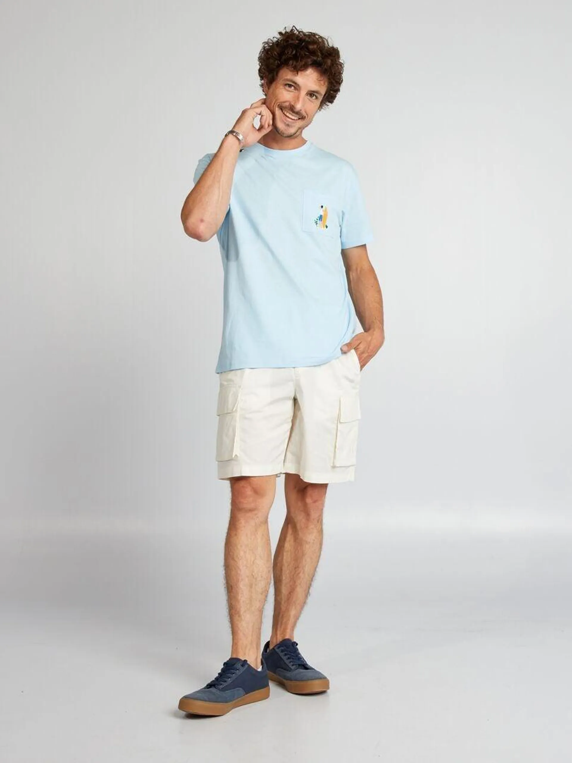 Bermudas con múltiples bolsillos - BLANCO