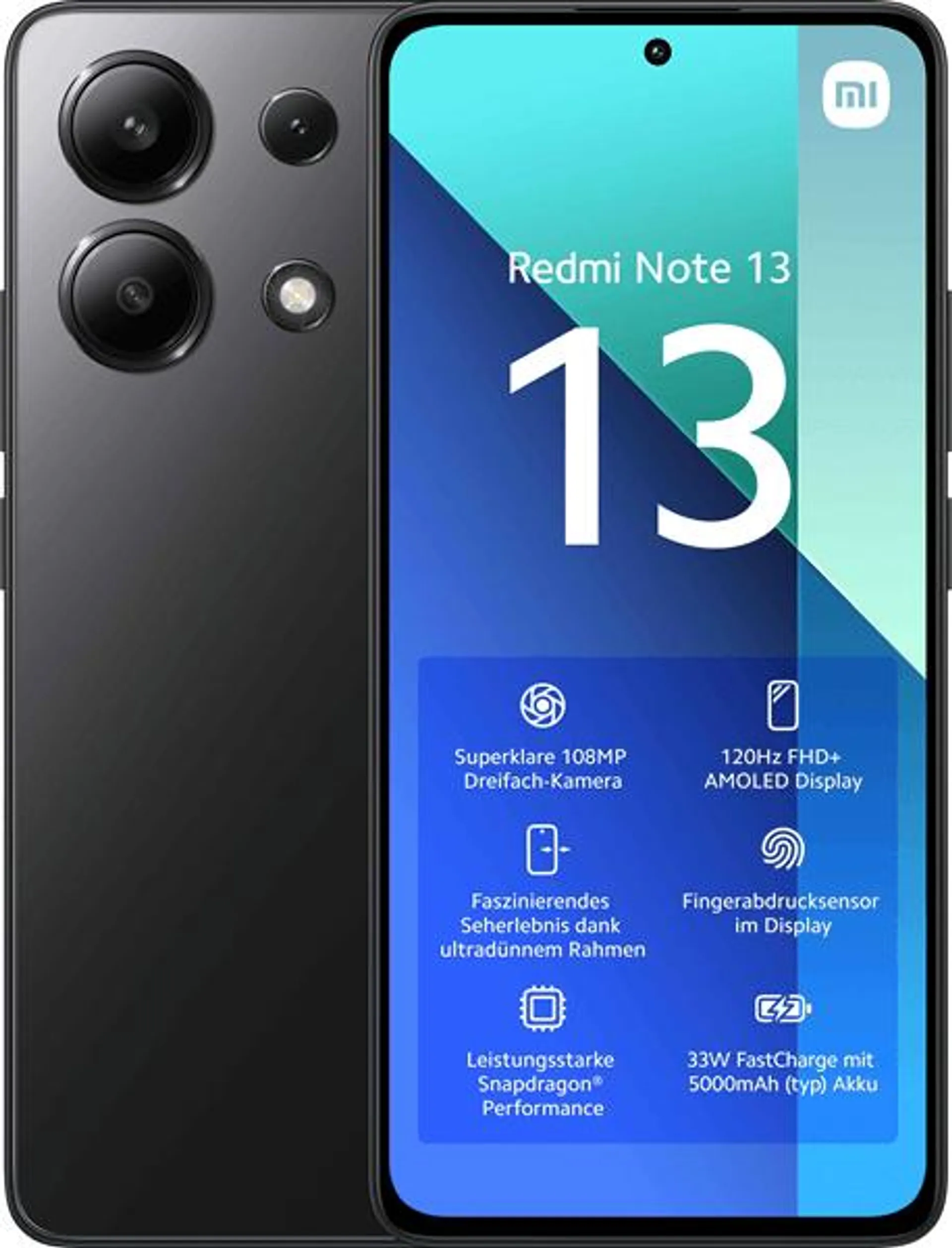 TELEFONO MOVIL LIBRE XIAOMI REDMI NOTE 13 6.67P-OCTA CORE-8GB-256GB-ANDROID 13-BLACK