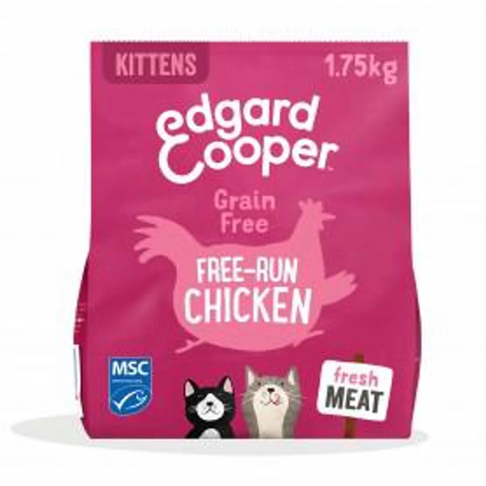 Edgard & Cooper, pienso sin cereales con pollo, pato y pescado blanco frescos para gatitos