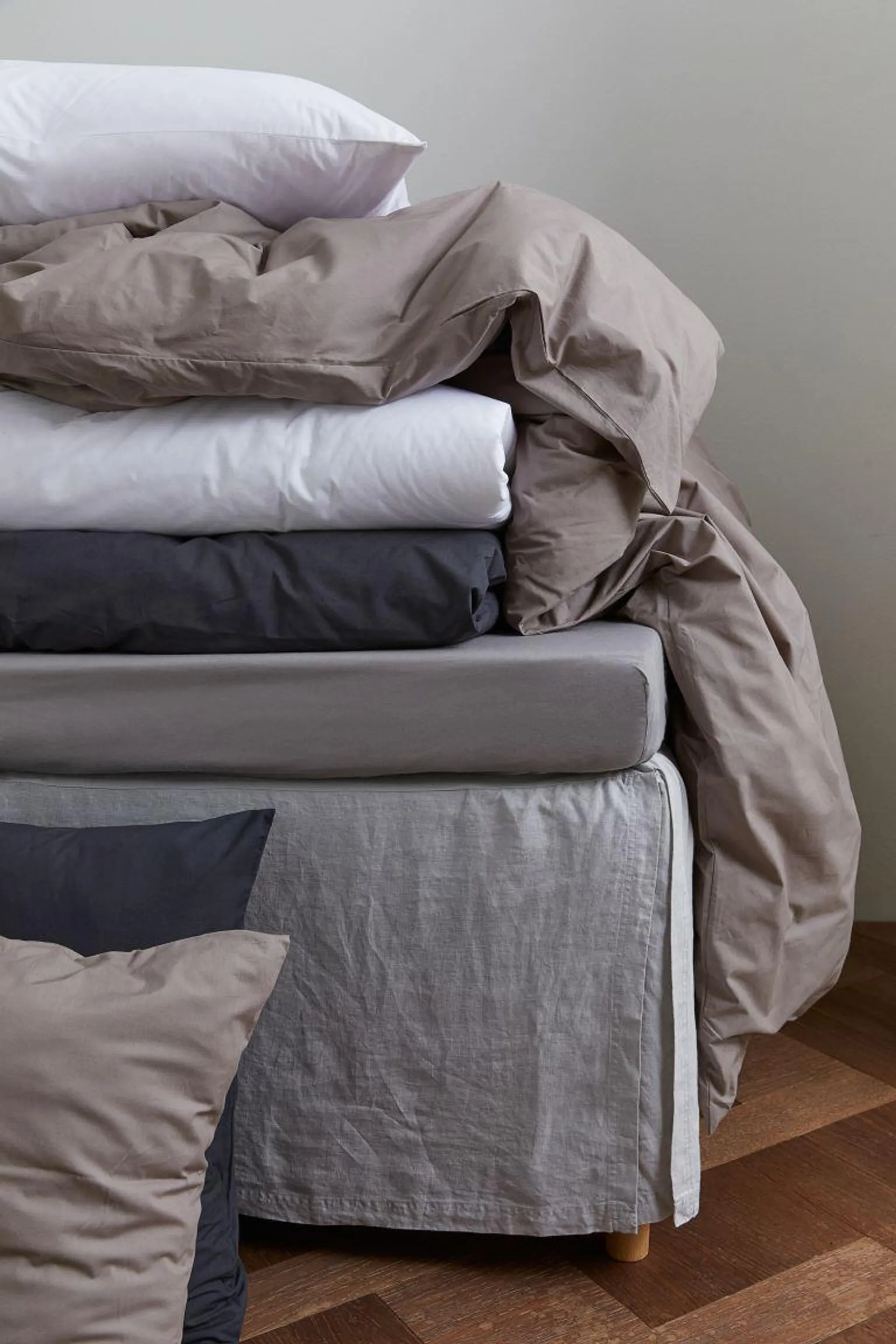 Cubrecanapé en mezcla de lino para cama individual
