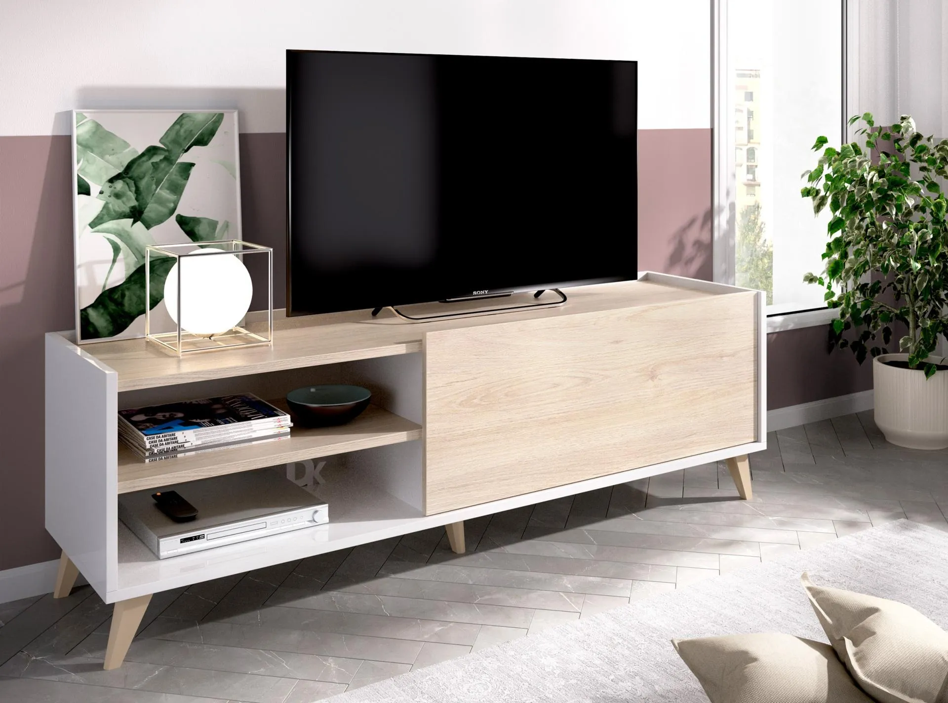 Mueble de TV de 155 cm de ancho