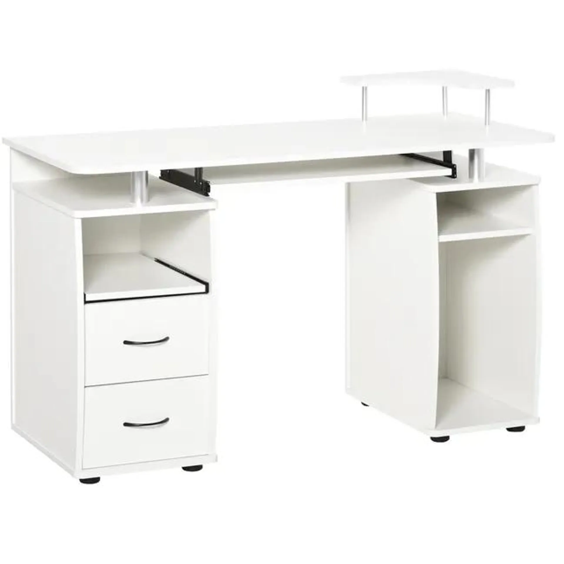 Mesa de Ordenador HOMCOM Melamina de Madera Blanco 120x55x85 cm 920-011V82WT