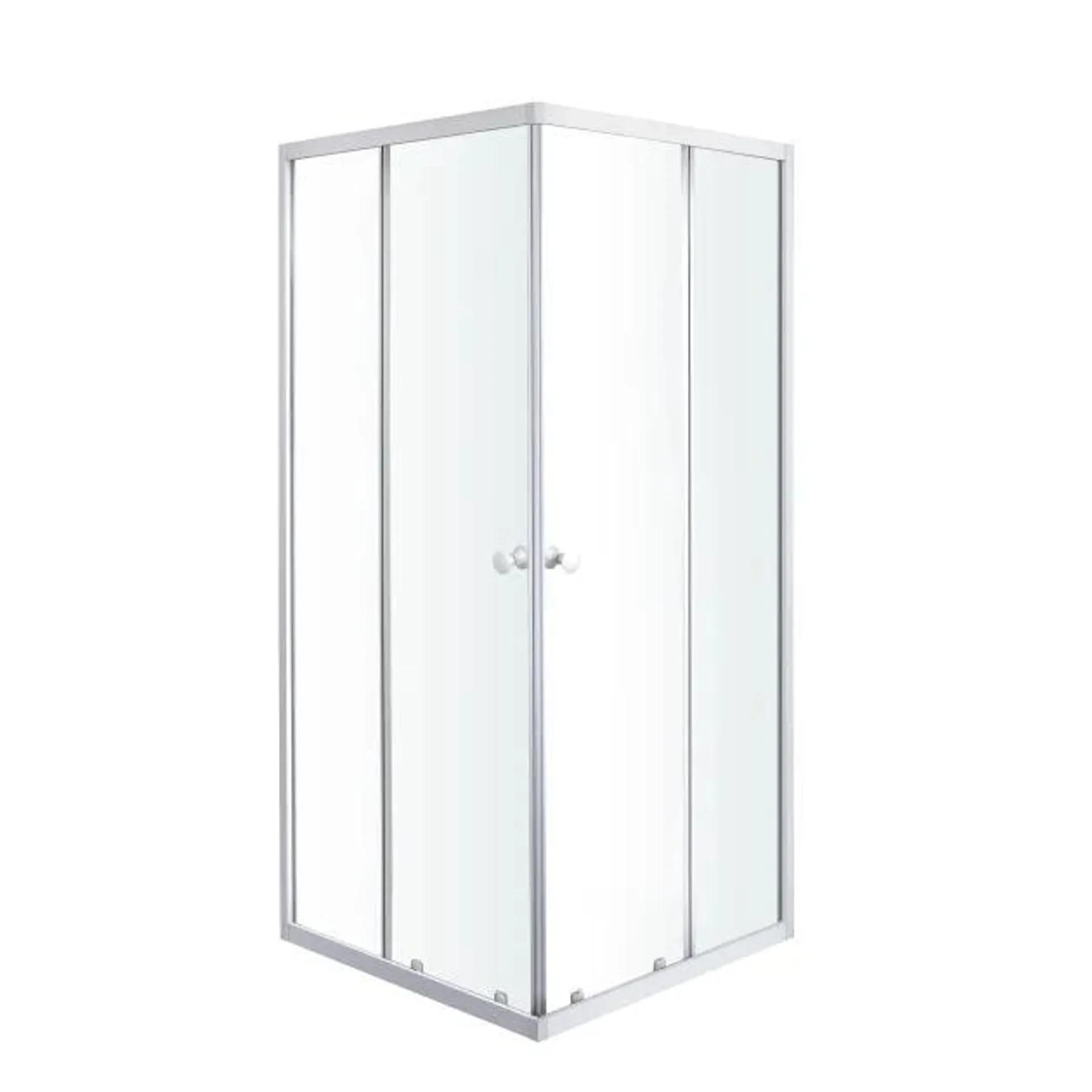 Mampara de ducha 80x80x185 cm Aluminio blanco 4mm Garian