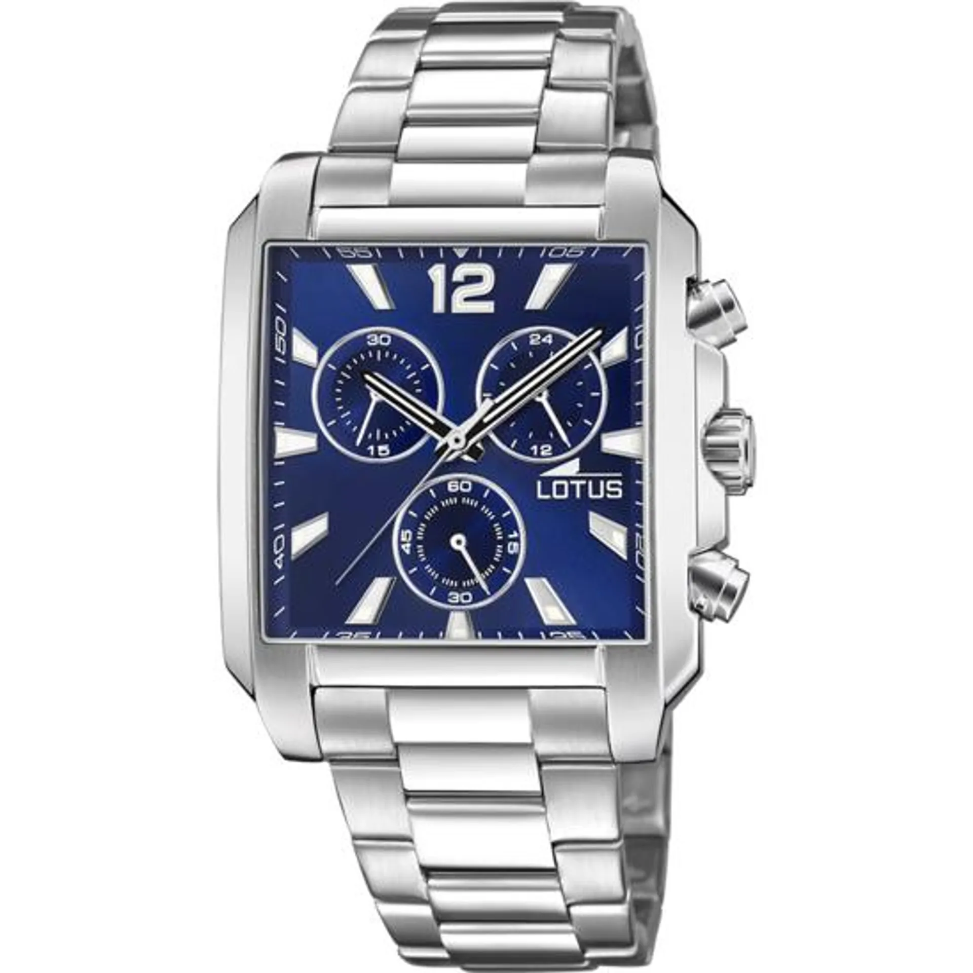 RELOJ LOTUS SQUARE SERIES 18850/2 AZUL CORREA DE ACERO INOXIDABLE 316L, HOMBRE