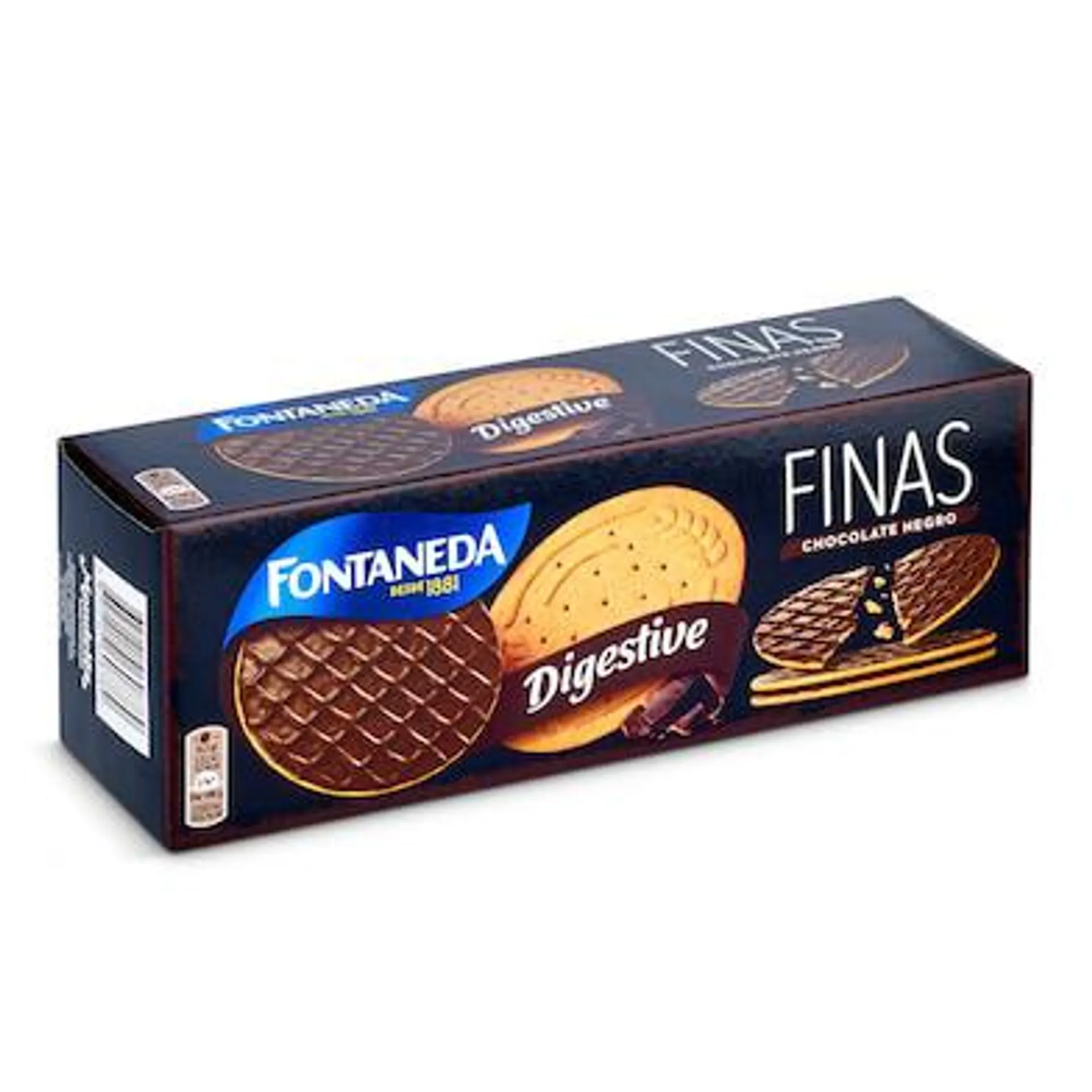 Galletas digestive finas con chocolate negro FONTANEDA CAJA 170 GR