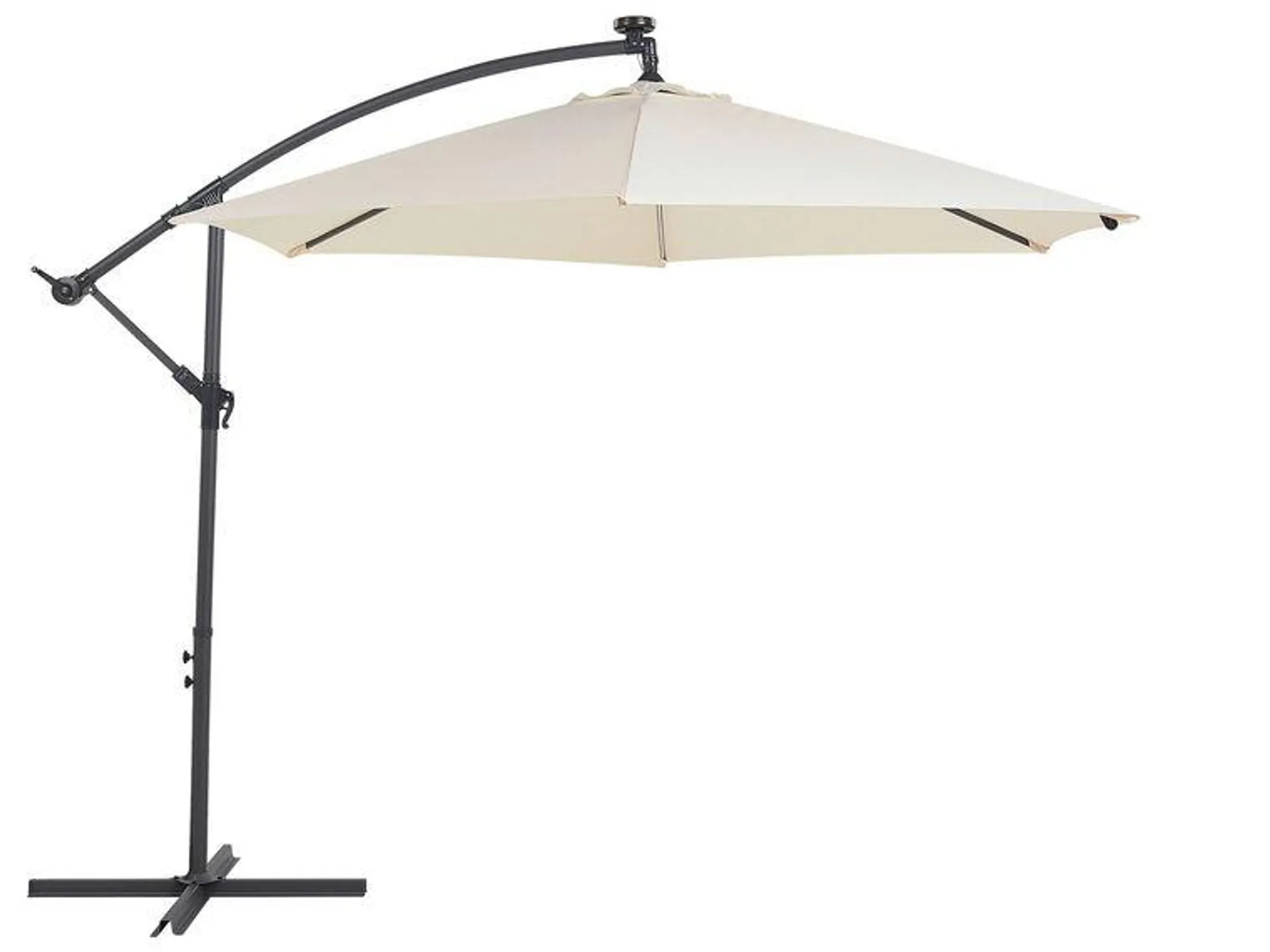 Sombrilla voladiza LED de poliéster beige/gris 315 cm CORVAL