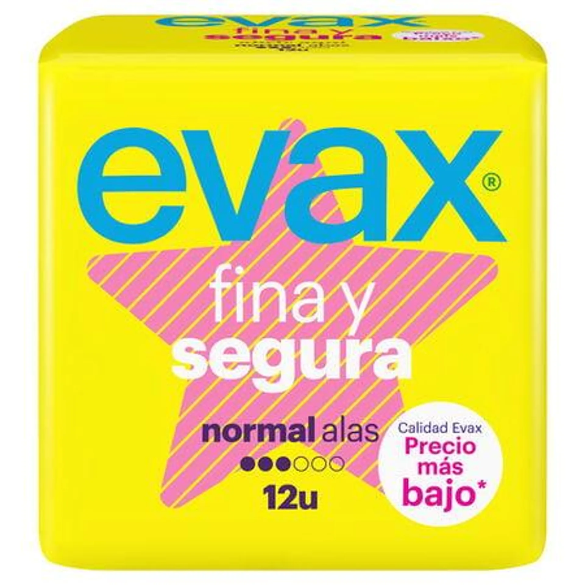 Compresas con alas Evax fina y segura 12 uds normal