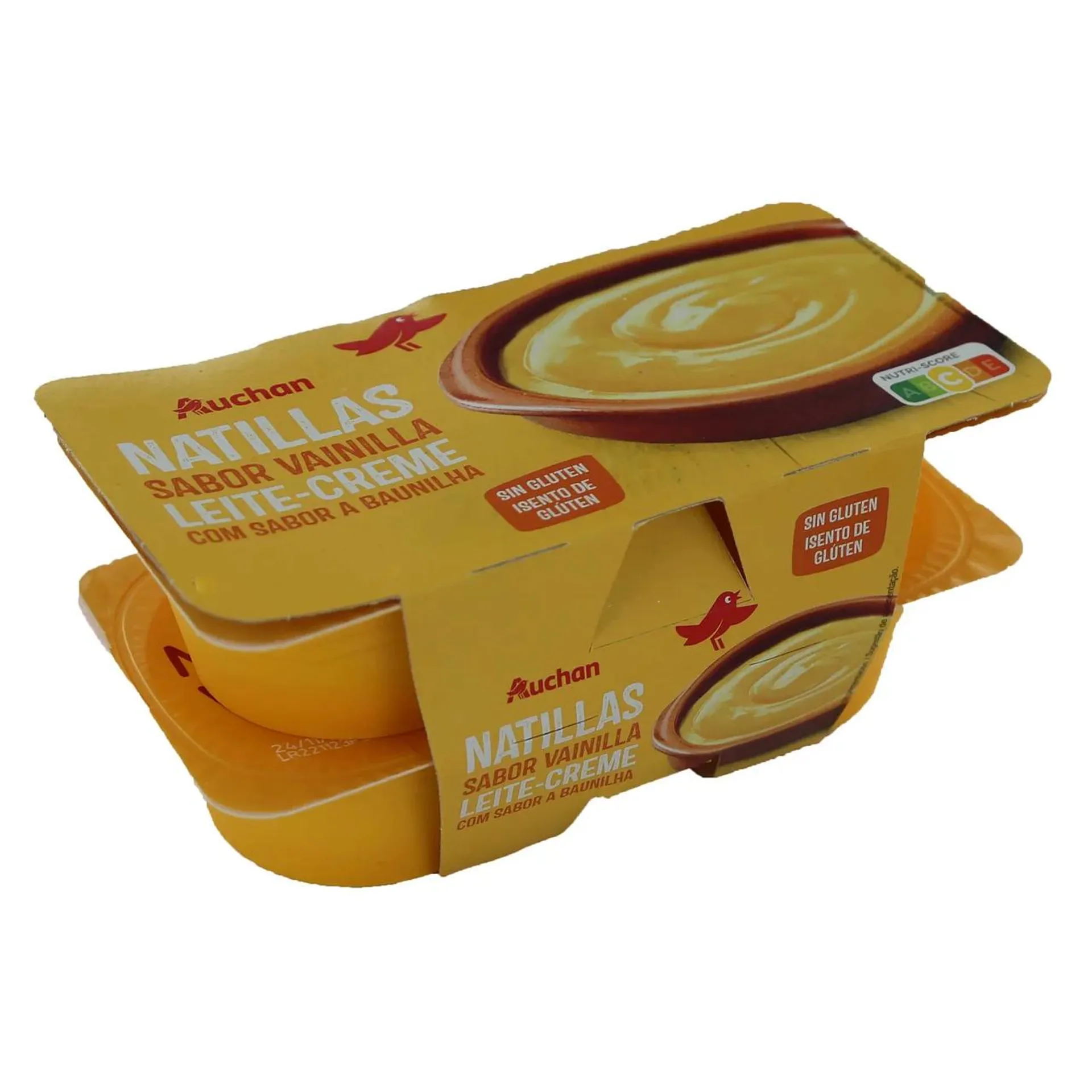 AUCHAN Natillas con sabor a vainilla 4 x 125 g. Producto Alcampo