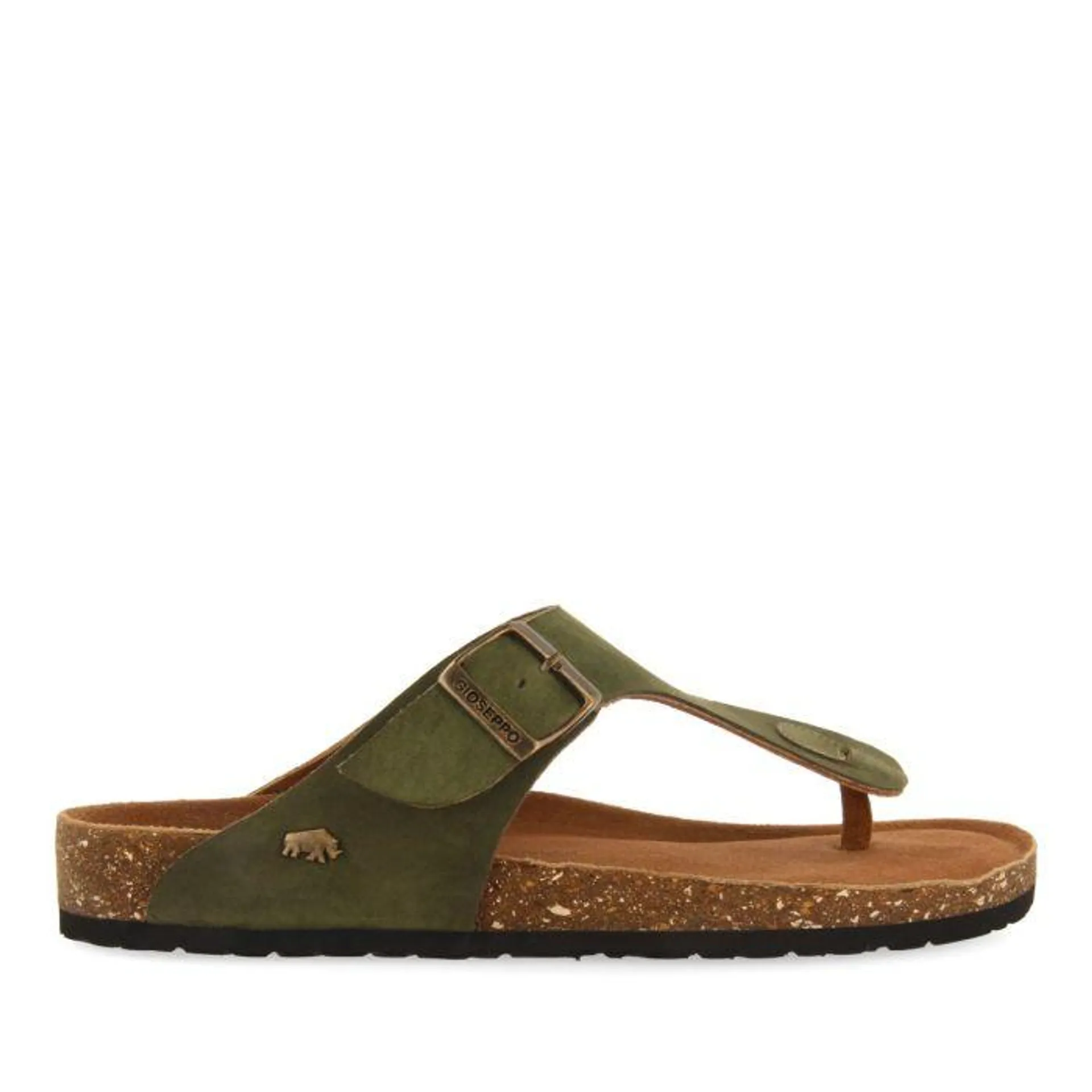 KHAKI LEATHER GREEK STYLE SANDALS WITH BIO SOLE FOR MEN RUSKIN