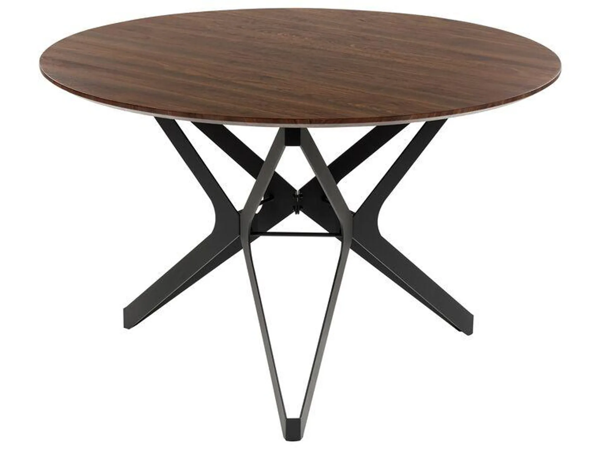 Mesa de comedor madera oscura/negro ⌀ 120 cm ALURE