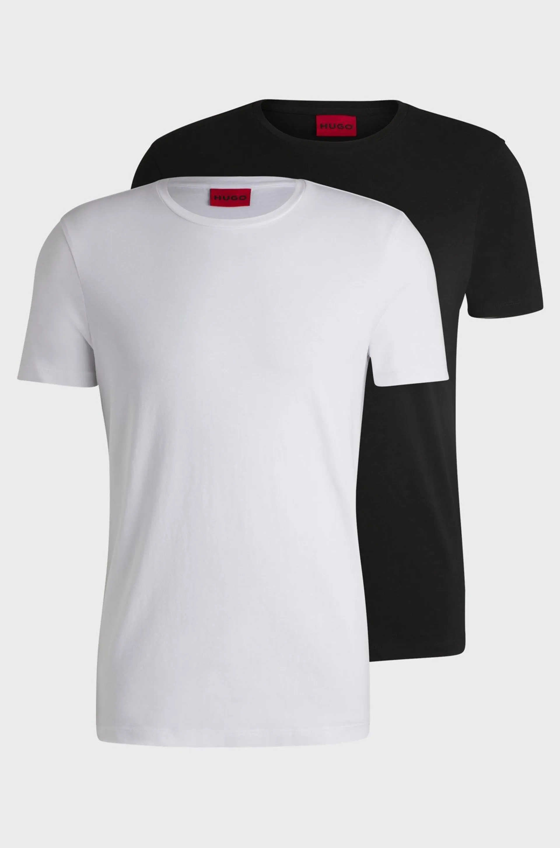 Paquete de dos camisetas slim fit de algodón elástico