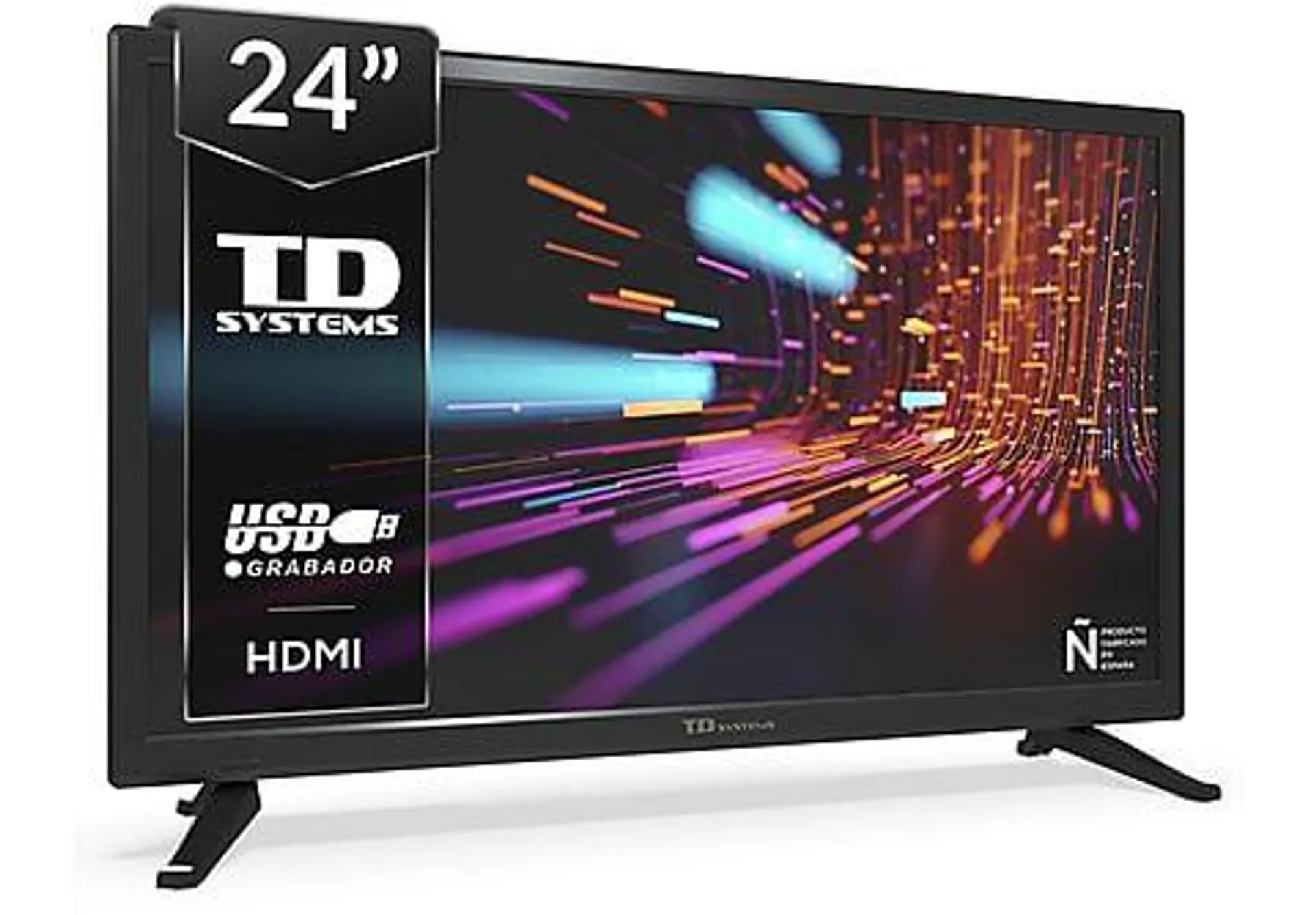 TV DLED 24" - PRIME24M14H TD SYSTEMS, HD, DVB-T2 (H.265)Sí, Negro