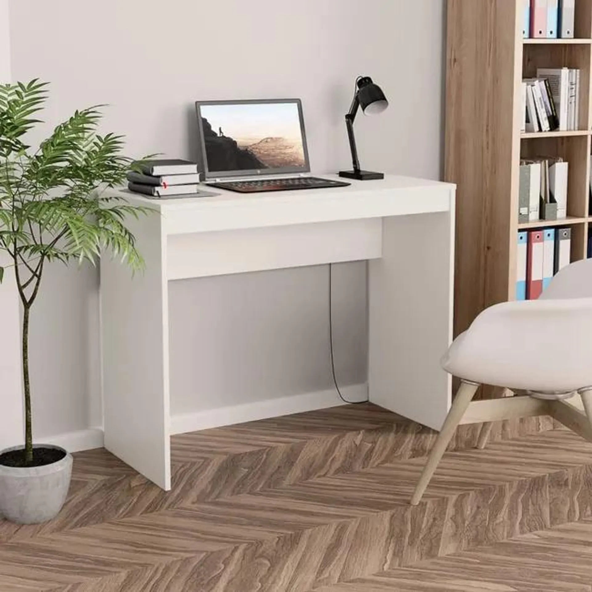 Mesa de Escritorio | | Escritorio de despacho | Escritorio de madera contrachapada blanco 90x40x72 cm CFW398384