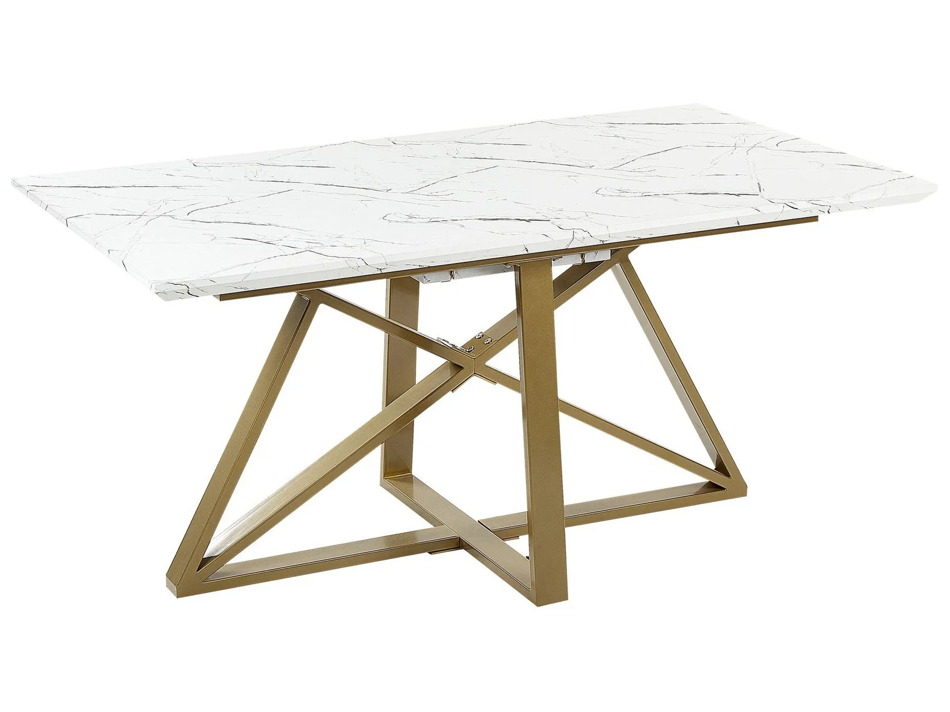 Mesa de comedor extensible MAXIMUS Mármol blanco 160/200 cm 90 cm