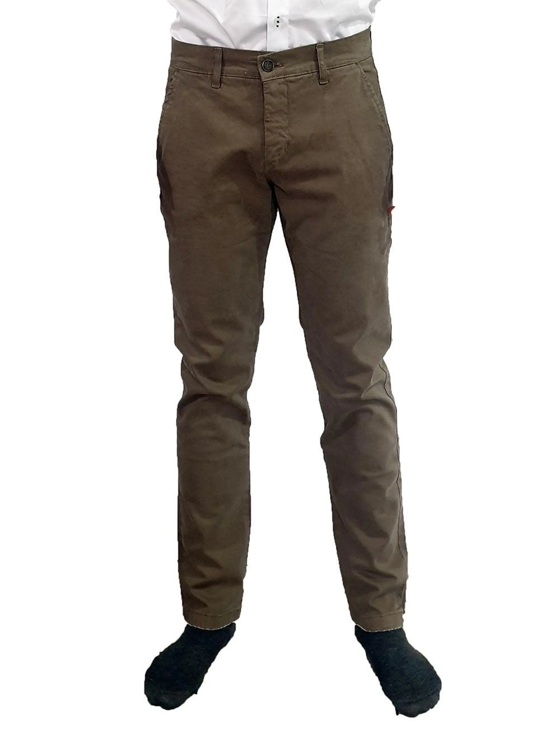 Cotton Stretch Man Pant Brown Plain