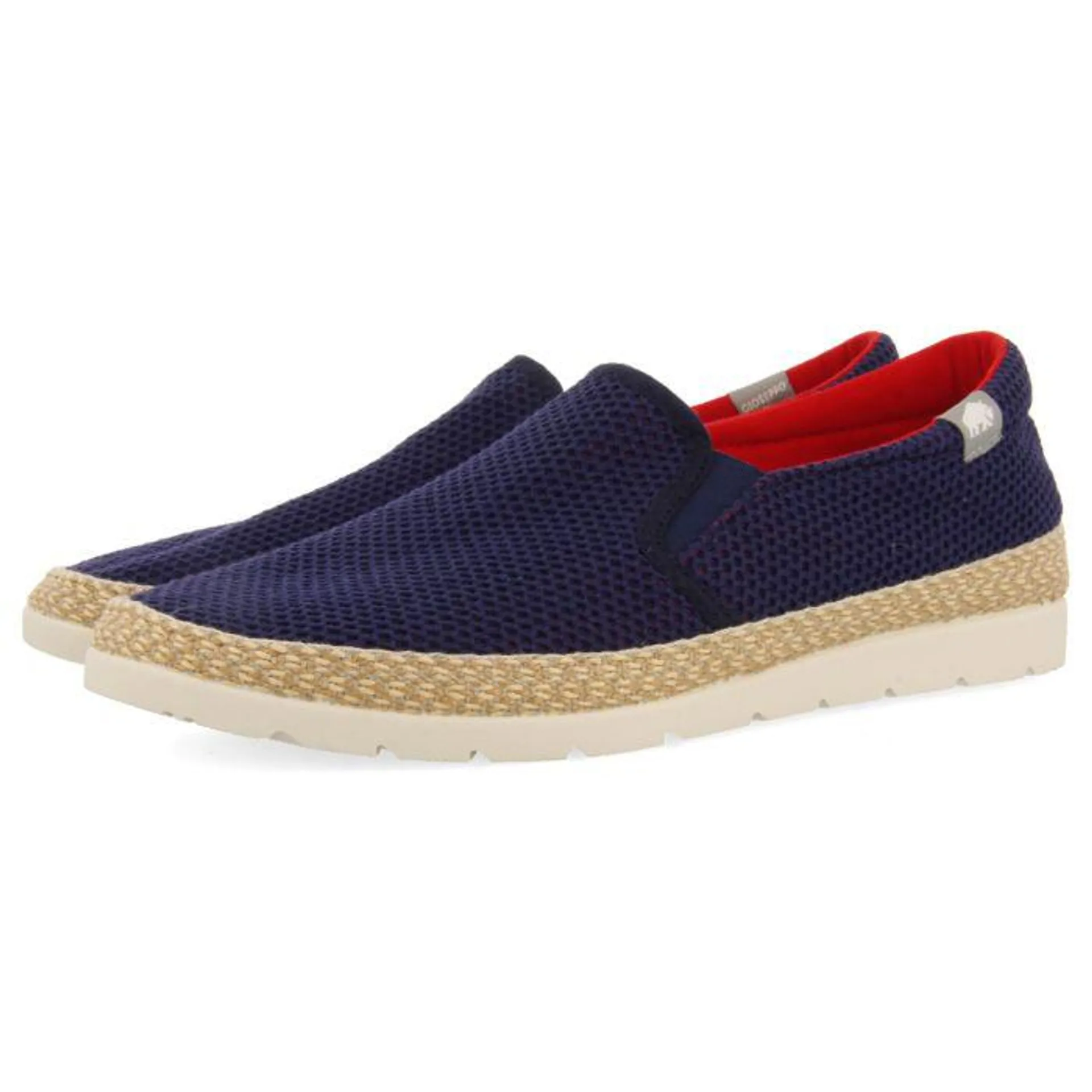 NAVY BLUE MESH ESPADRILLES WITH RECYCLED COTTON FOR MEN YACOLT