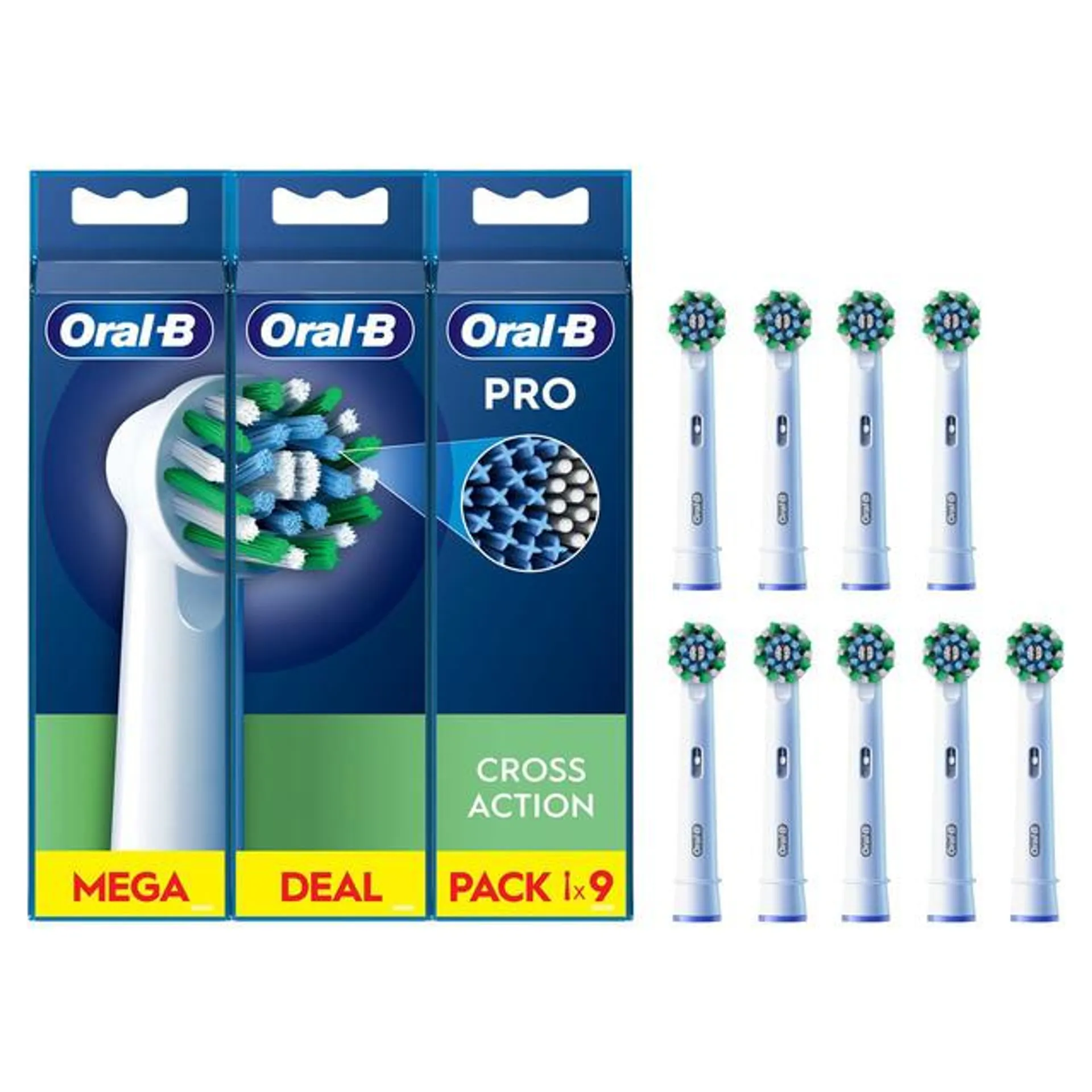Pack de 9 cabezales de recambio Oral b - Braun Cross Action