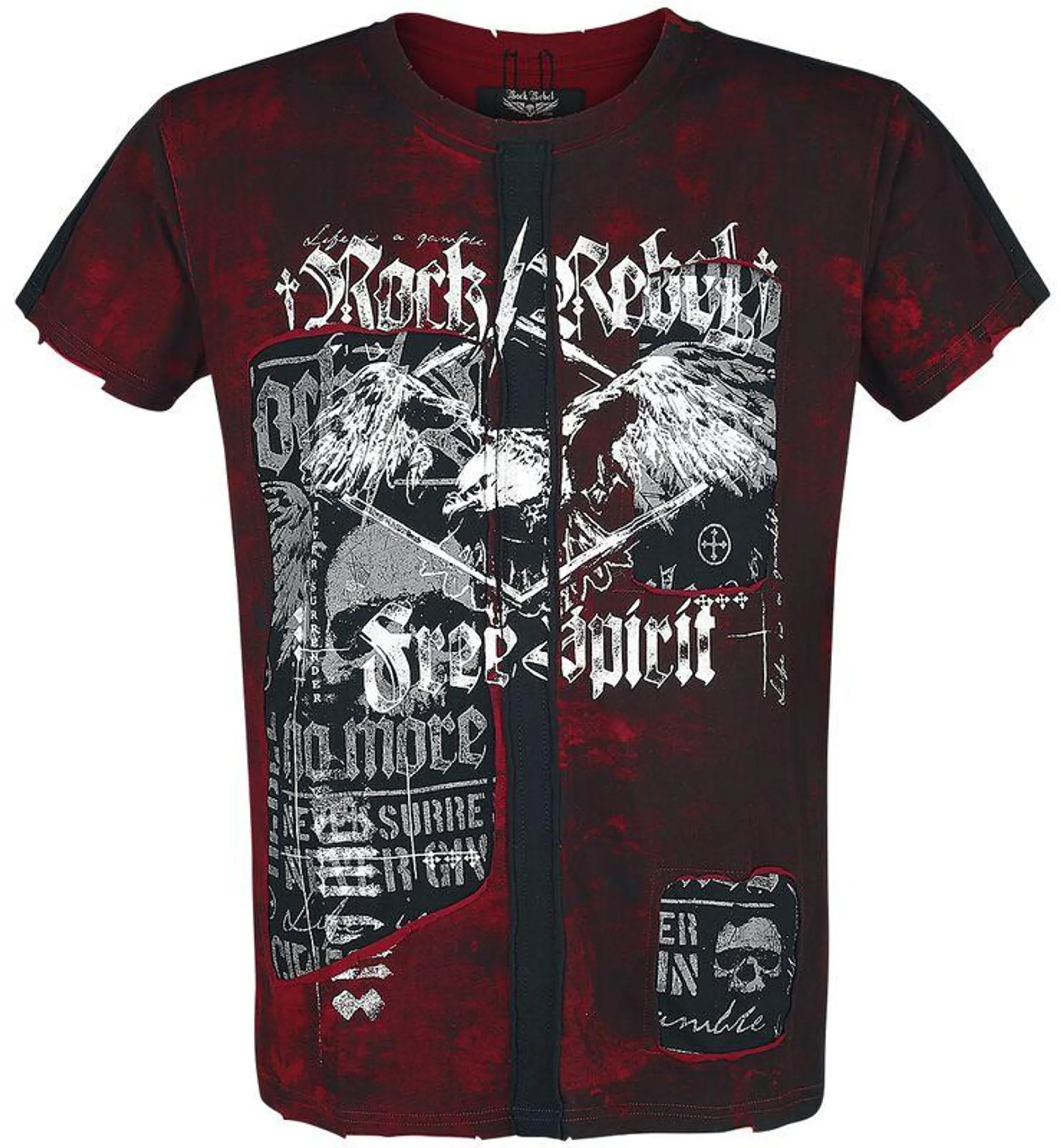 Camiseta Burdeos de Rock Rebel by EMP