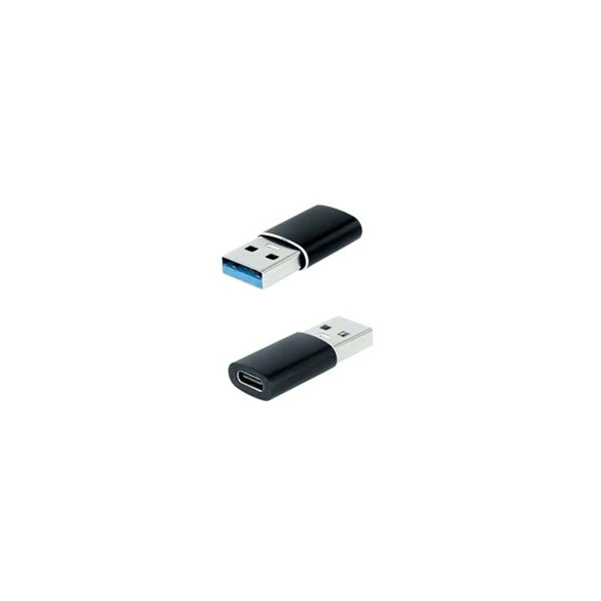 NANOCABLE ADAPTADOR USB-A-M 3.1 A USB-C-H ALUMINIO NEGRO