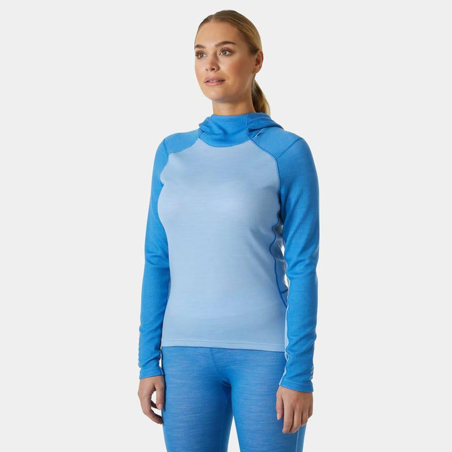 Sudadera de capa base 2 en 1 con capucha de peso medio LIFA® Merino para mujer