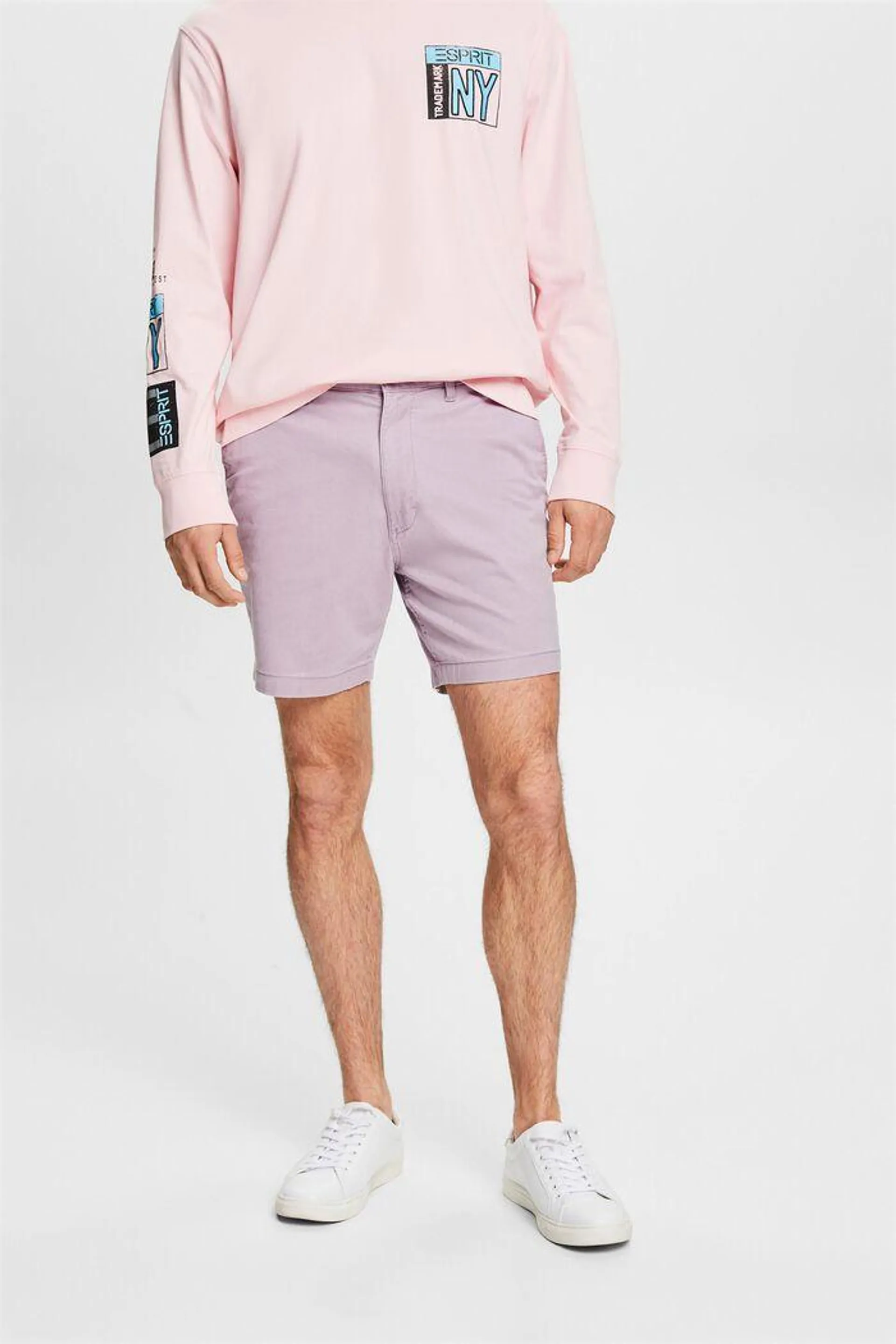 Shorts chinos slim con efecto lavado