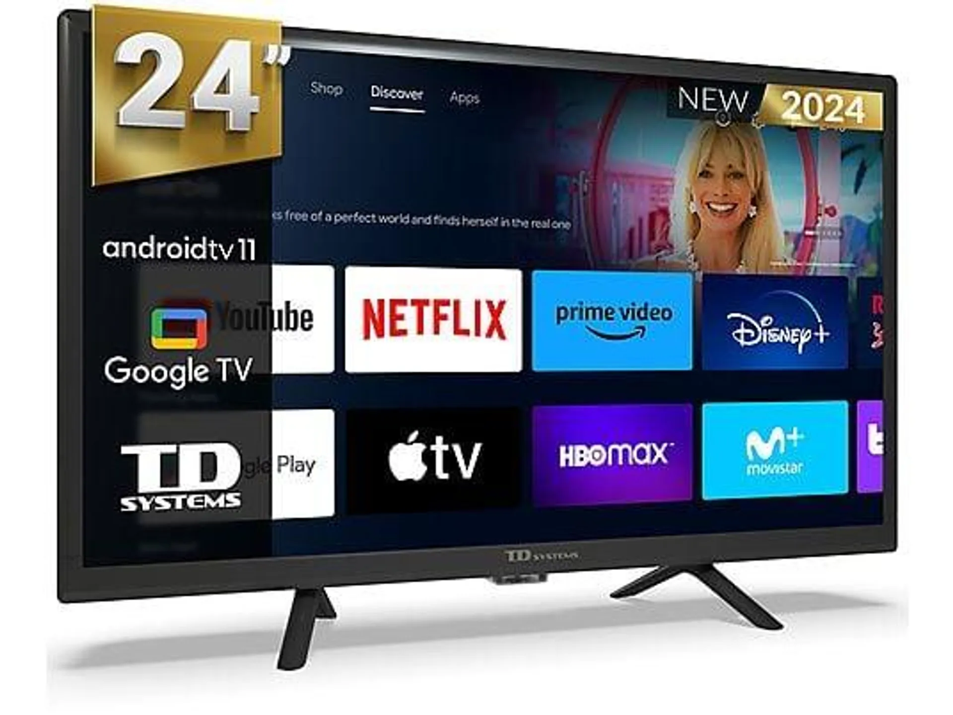 TV DLED 24" - TD SYSTEMS PRIME24C19GLE Hey Google, HD, Arm Cortex A55x4, Smart TV, DVB-T2 (H.265), Negro