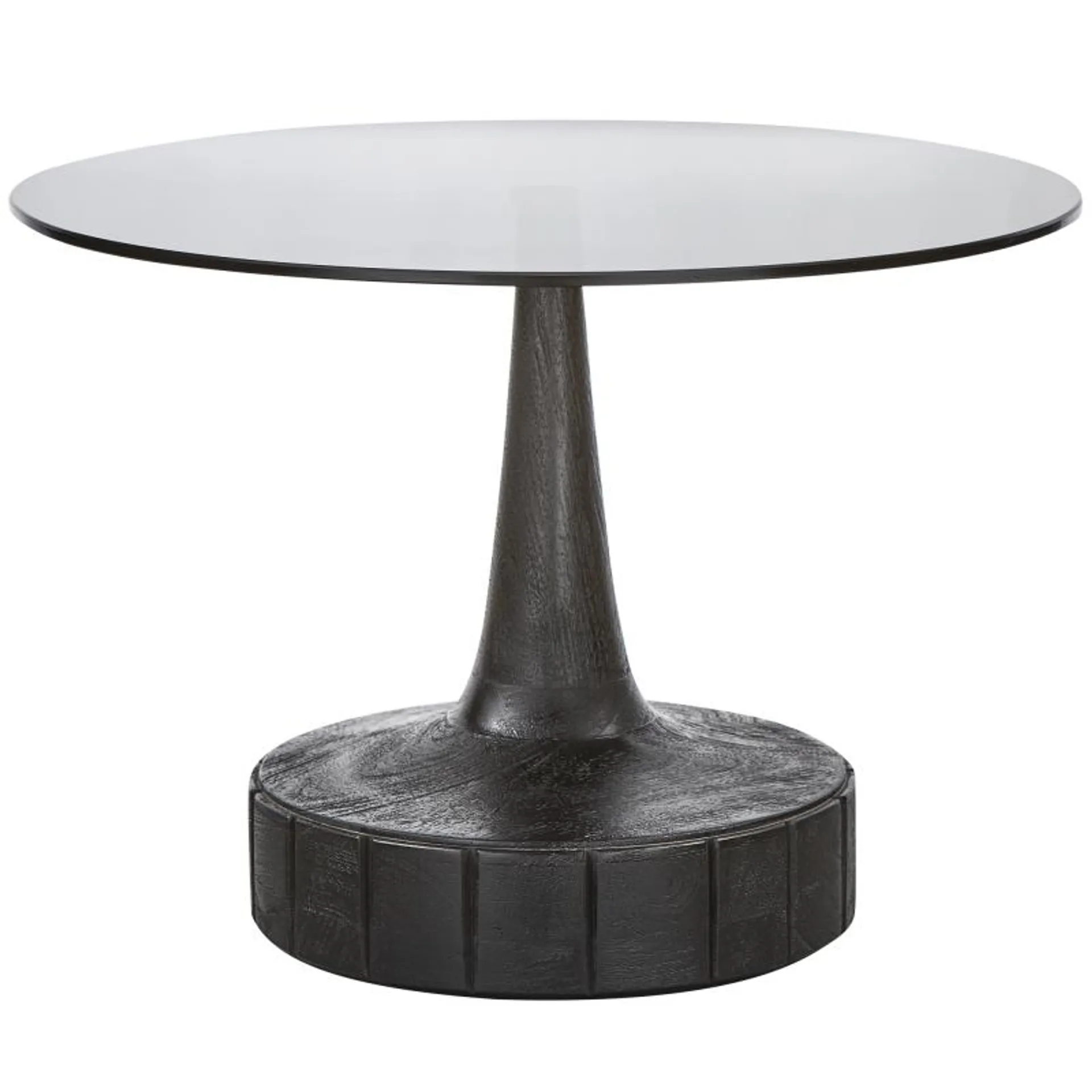 SOYA SIDE TABLE WOOD/GLASS BLACK