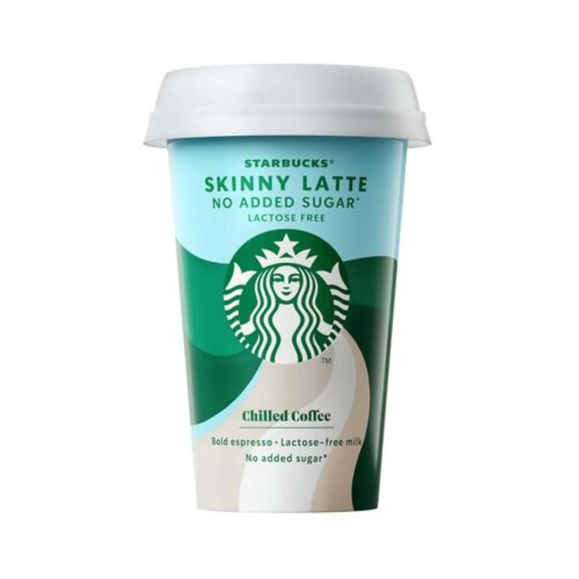 STARBUCKS Bebida de café expresso con leche, sin lactosa y sin azúcares añadidos Skinny latte 220 ml.