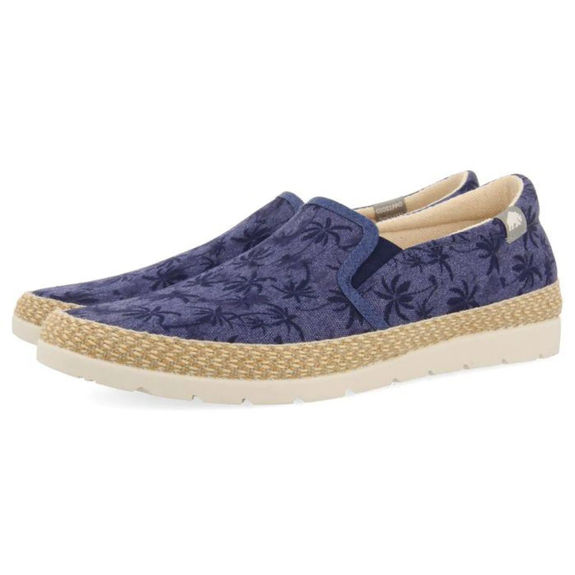 NAVY BLUE ESPADRILLES WITH PALM TREE PRINT AND RECYCLED COTTON FOR MEN SORTINO