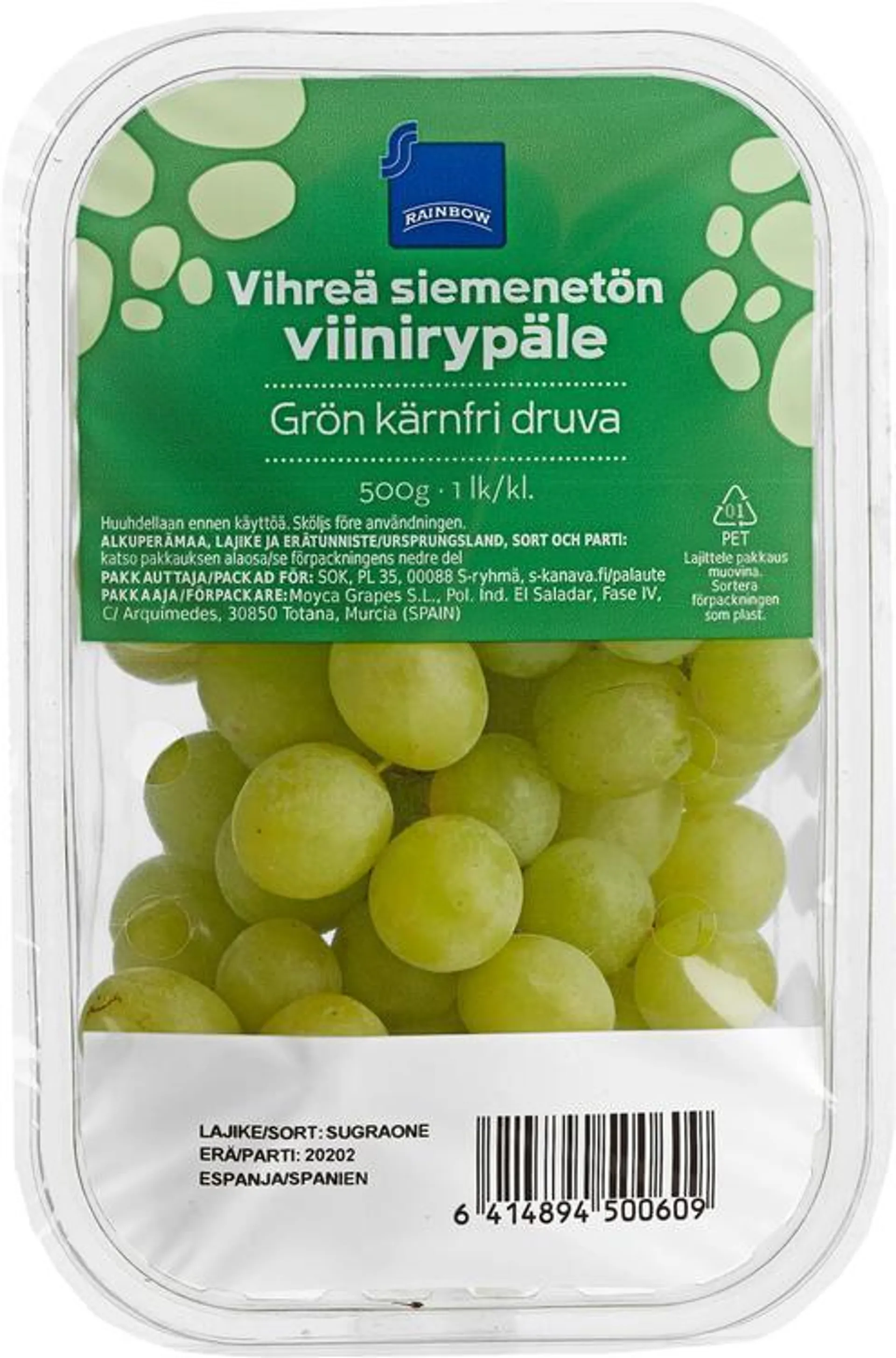 Coop vihreä siemenetön viinirypäle 500 g