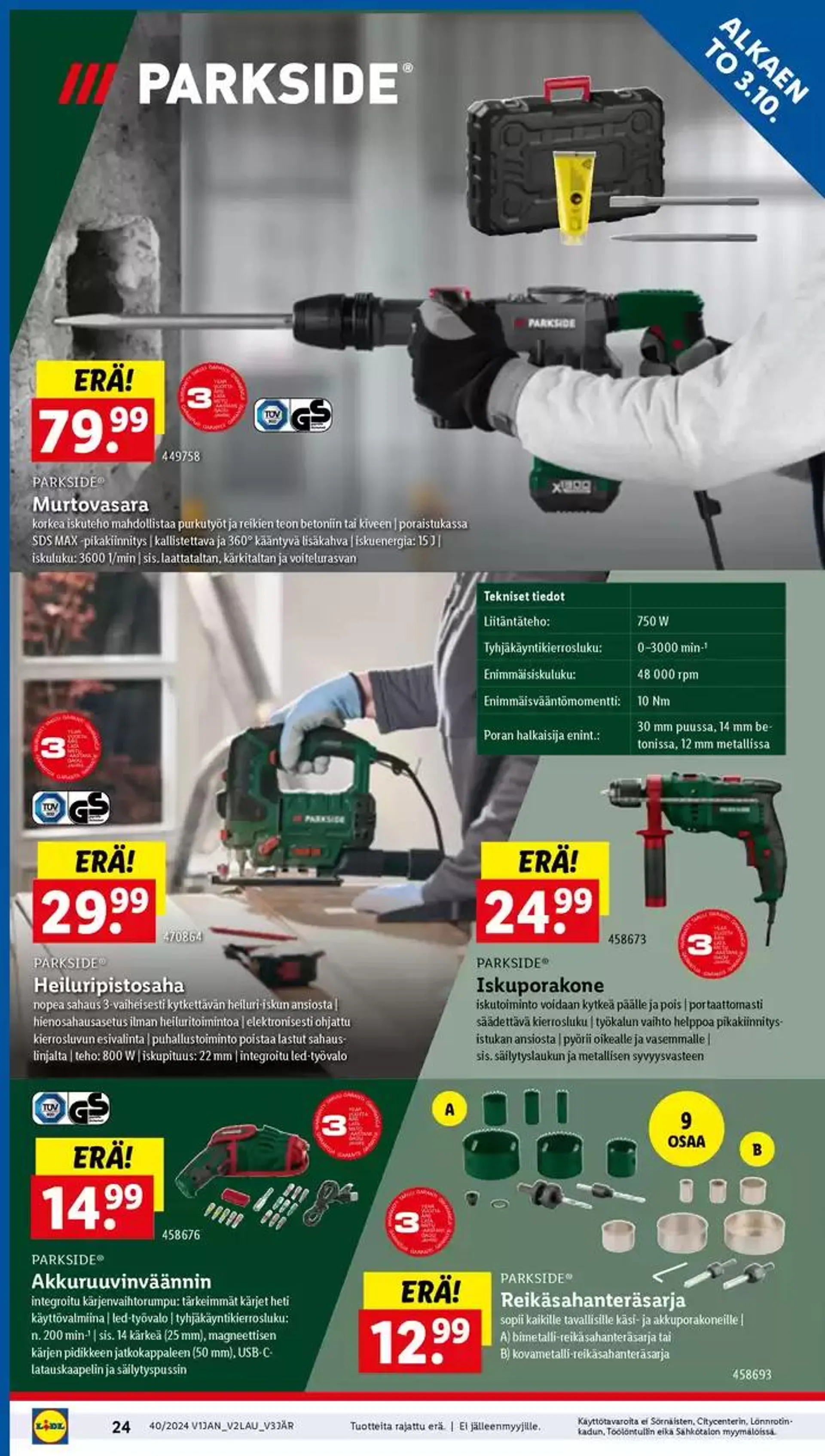 Alennukset ja kampanjat voimassa alkaen 30. syyskuuta - 9. lokakuuta 2024 - Tarjouslehti sivu 24