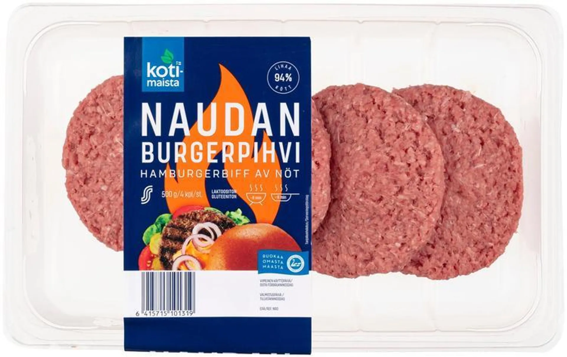 Kotimaista naudan burgerpihvi 500 g